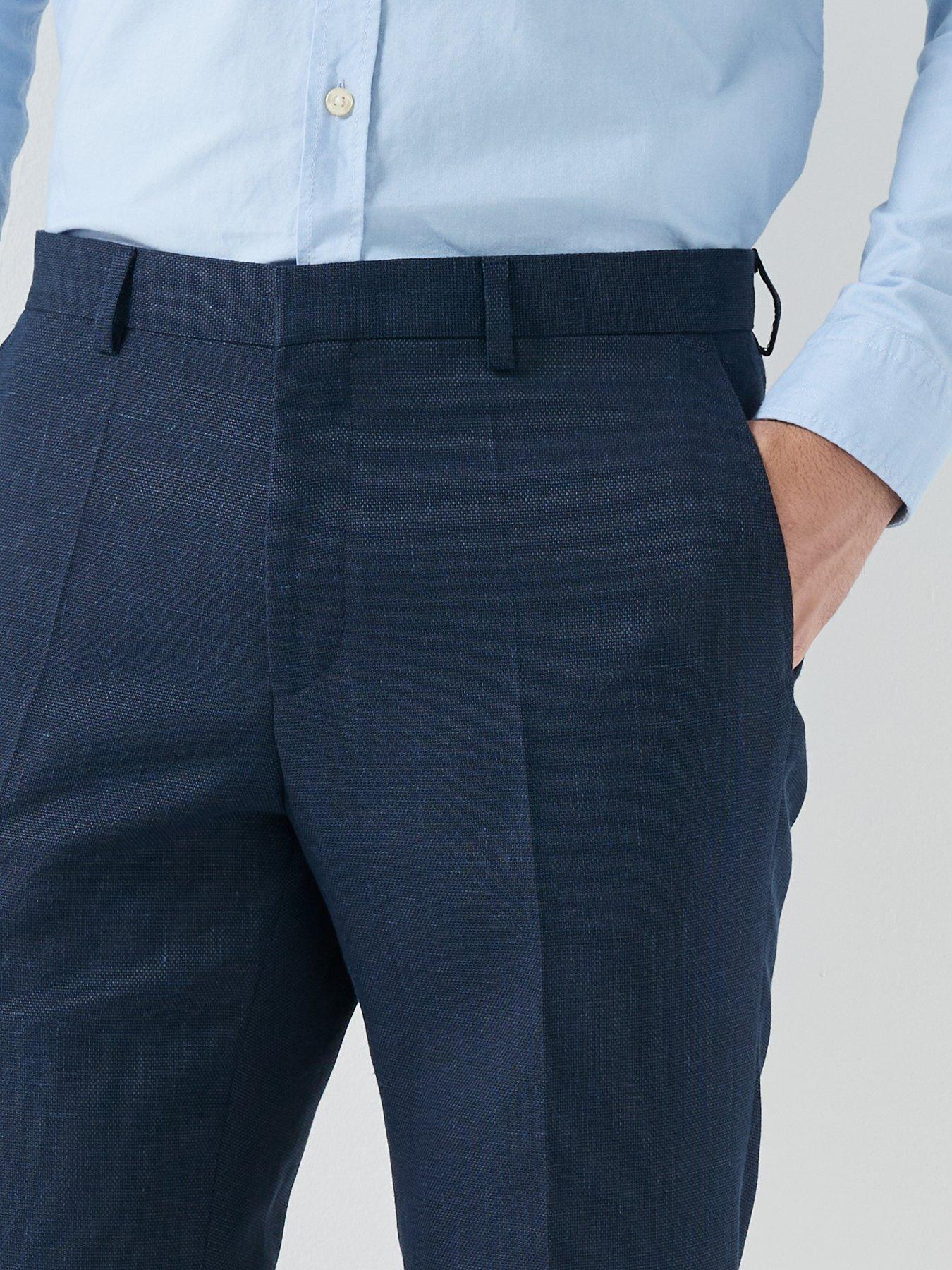 Image 4 of 4 of BOSS H-Leon Linen Mix Suit Trousers - Navy