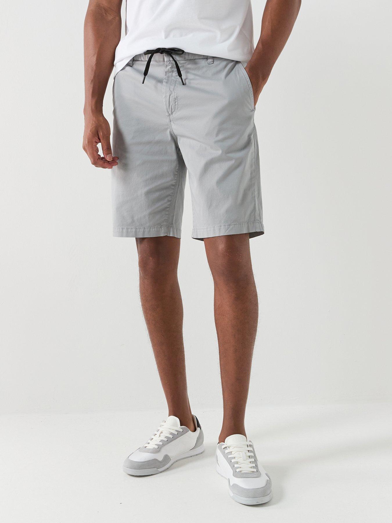 Image 1 of 5 of BOSS Chino Tapered Drawstring Shorts - Silver