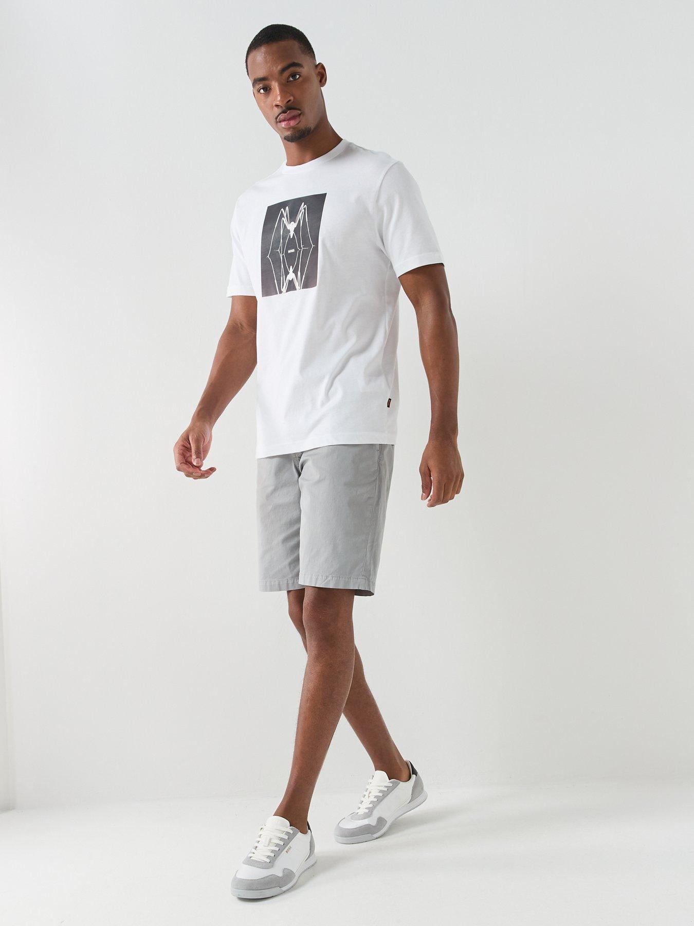 Image 3 of 5 of BOSS Chino Tapered Drawstring Shorts - Silver
