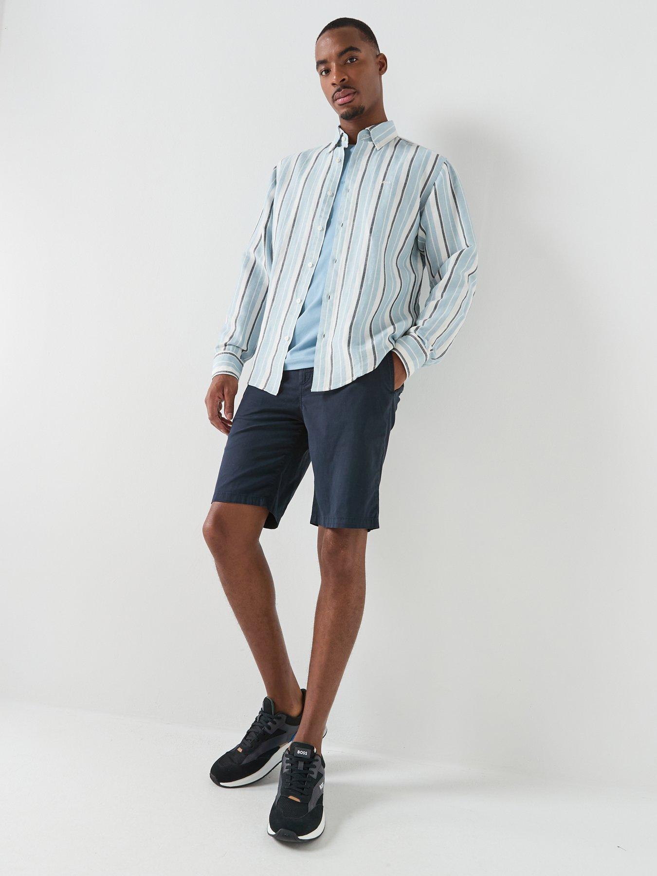 Image 3 of 5 of BOSS Chino Tapered Drawstring Shorts - Dark Blue