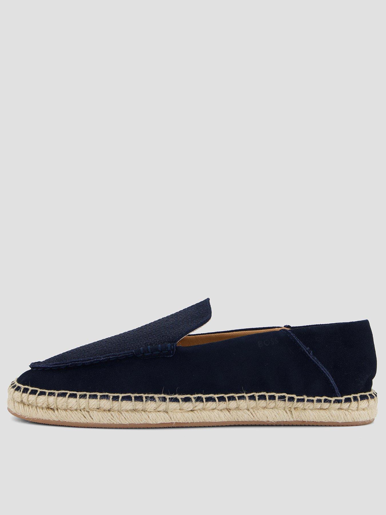 Image 1 of 7 of BOSS Madeira Moccasin Suede Espadrilles - Navy