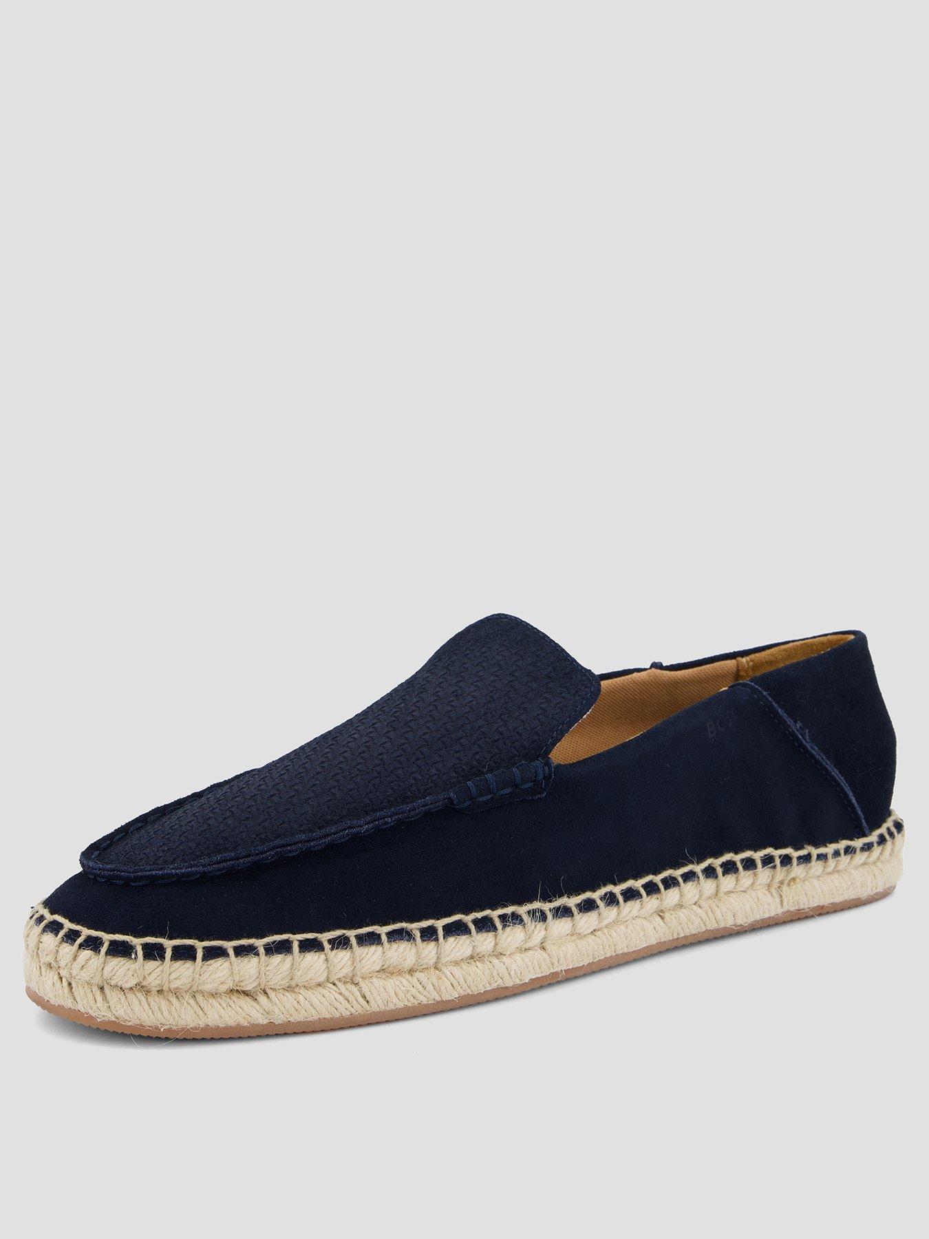 Image 2 of 7 of BOSS Madeira Moccasin Suede Espadrilles - Navy
