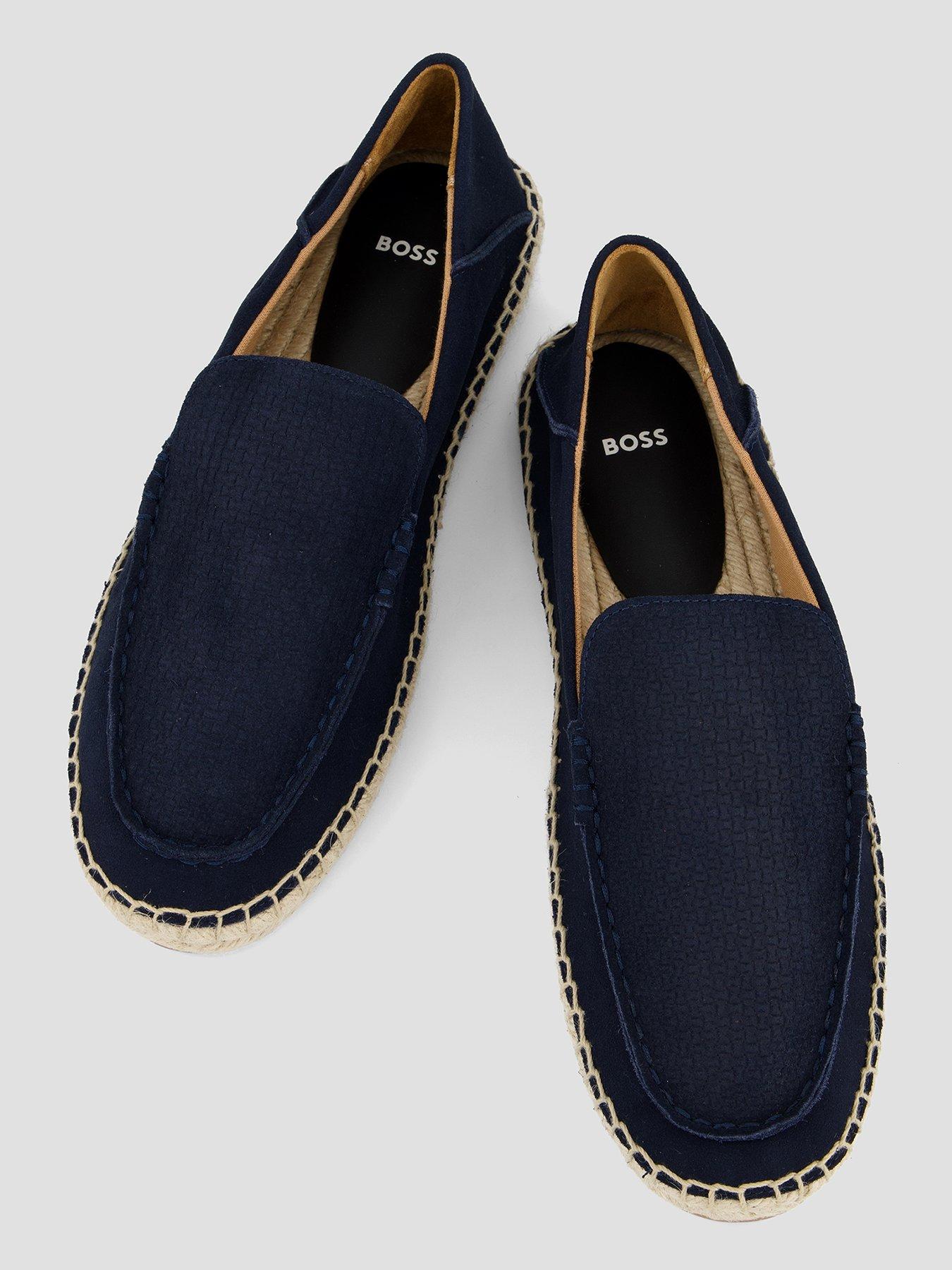 Image 3 of 7 of BOSS Madeira Moccasin Suede Espadrilles - Navy