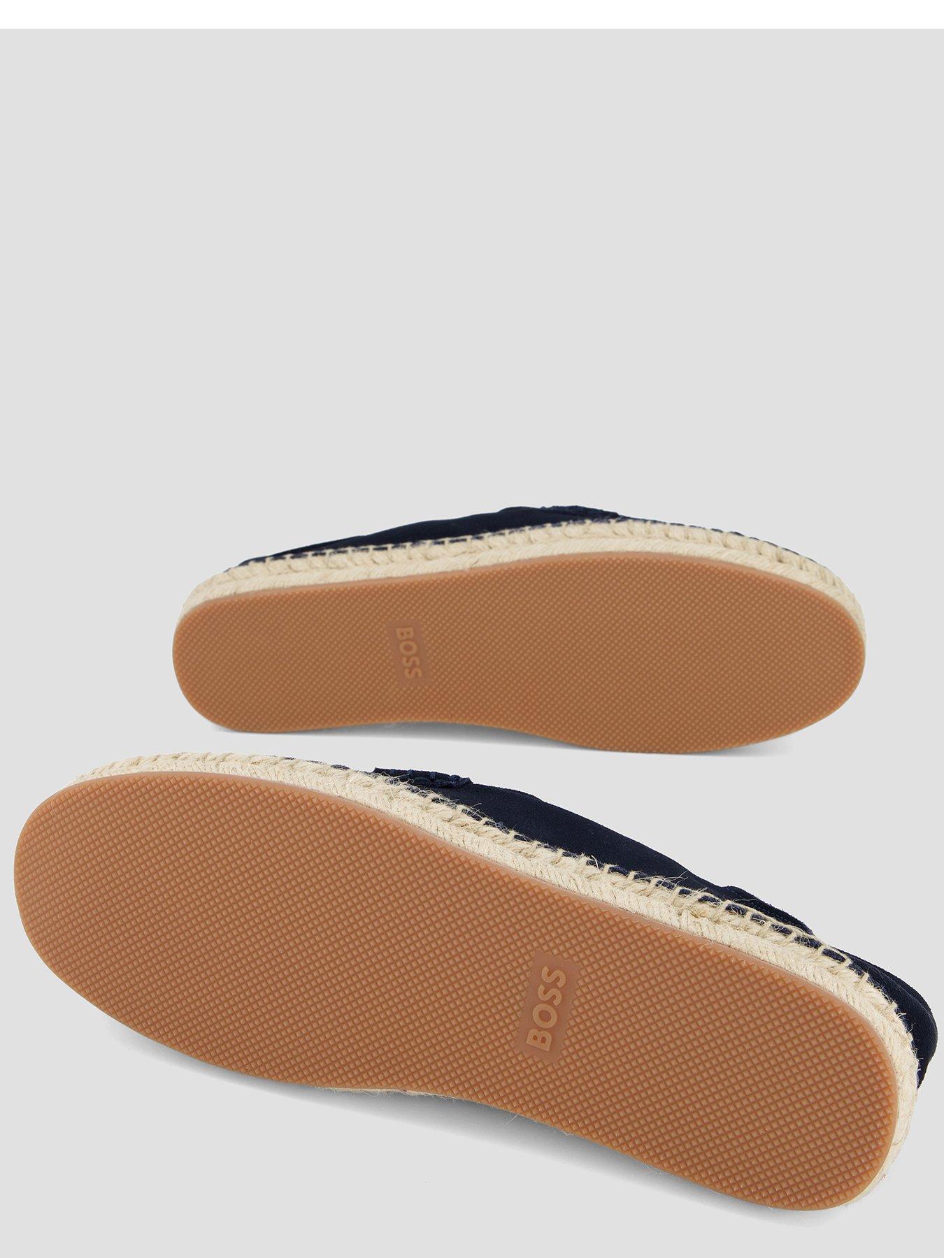 Image 4 of 7 of BOSS Madeira Moccasin Suede Espadrilles - Navy