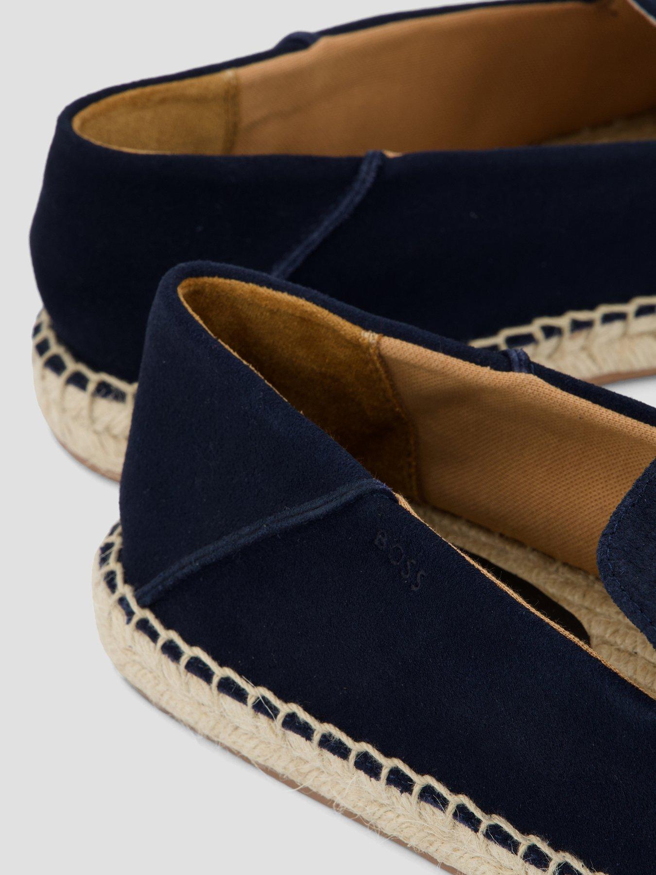 Image 5 of 7 of BOSS Madeira Moccasin Suede Espadrilles - Navy