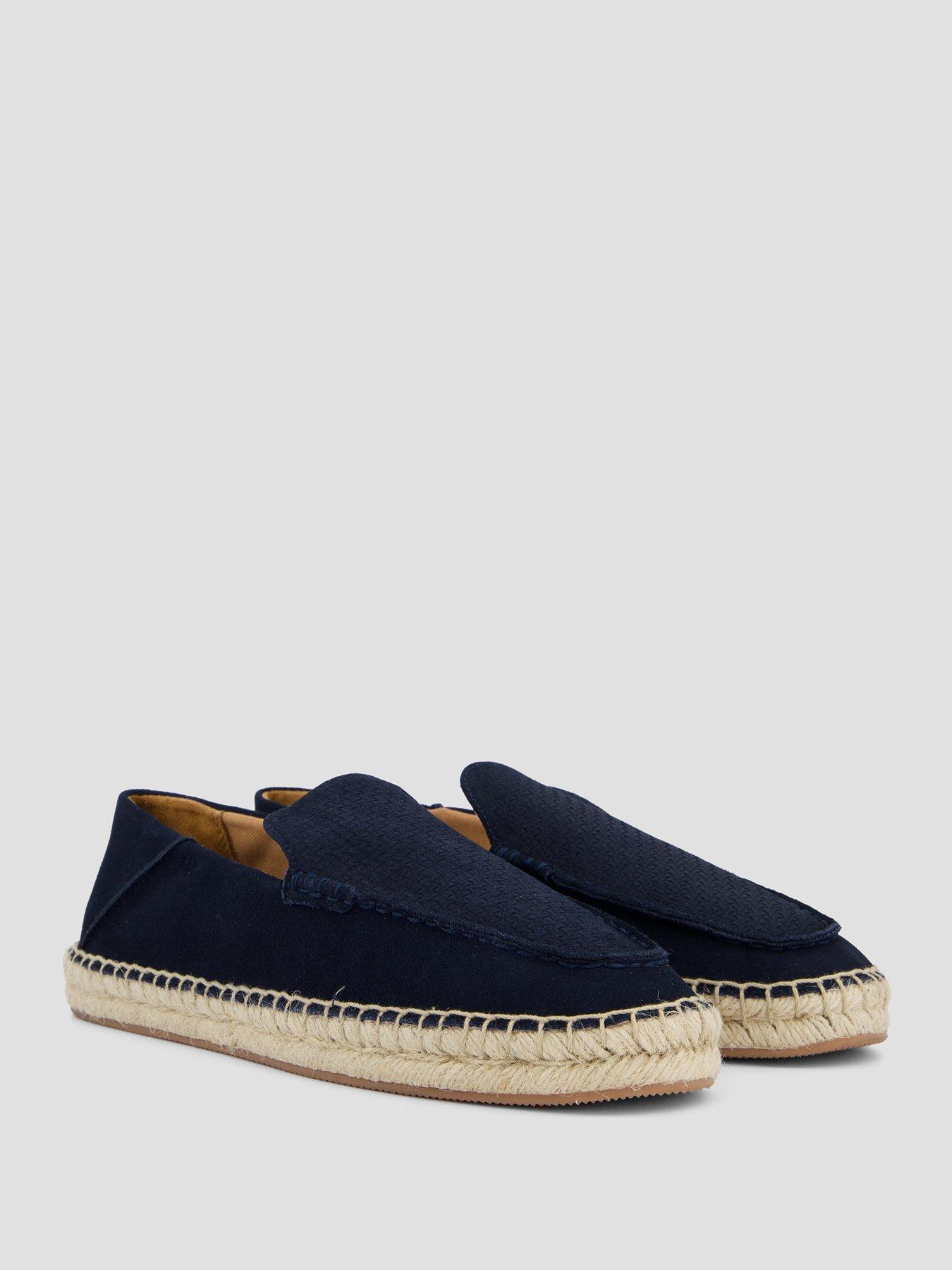 Image 6 of 7 of BOSS Madeira Moccasin Suede Espadrilles - Navy