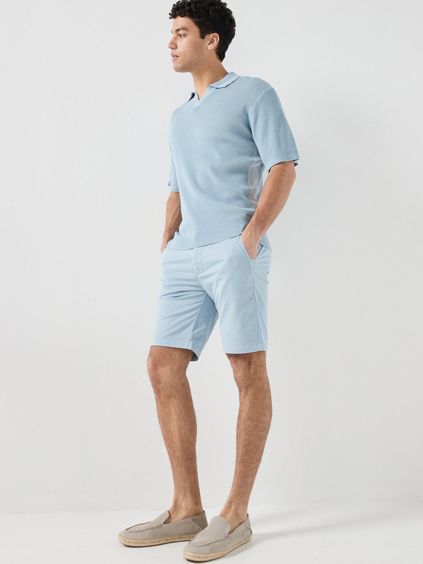 Image 3 of 4 of BOSS Chino Slim Fit Shorts - Light Blue