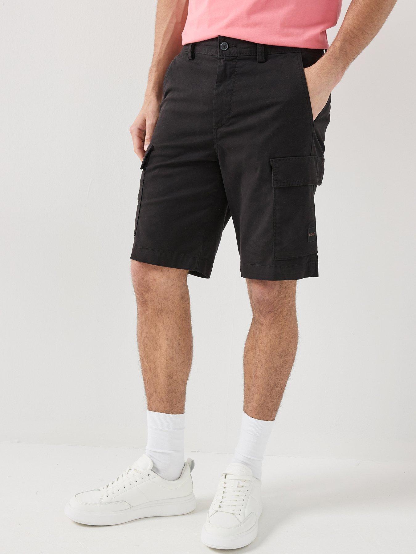 Image 1 of 4 of BOSS Sisla Garment Dyed Cargo Shorts - Black