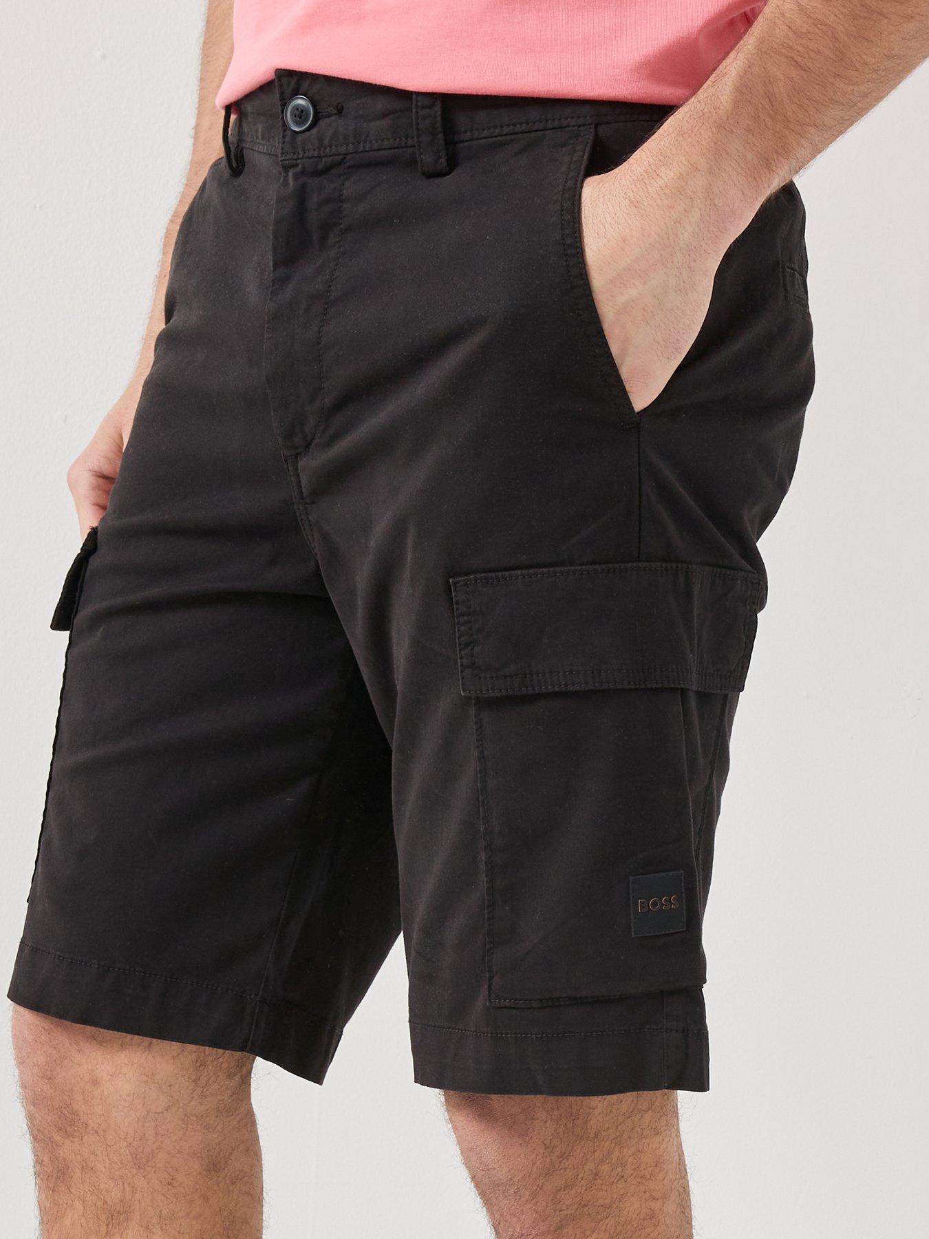 Image 4 of 4 of BOSS Sisla Garment Dyed Cargo Shorts - Black