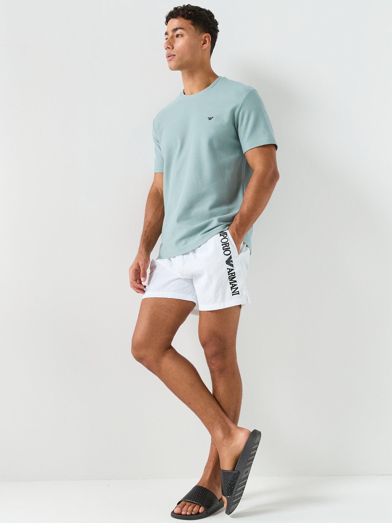 Image 3 of 4 of Emporio Armani Bodywear Pique Crew Neck T-Shirt - Stormy Sea