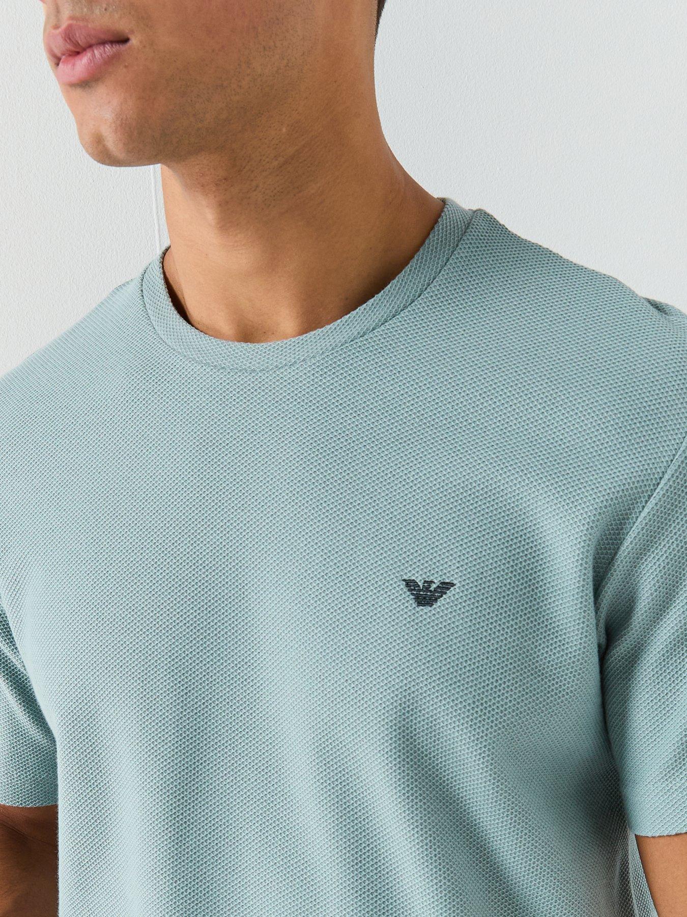 Image 4 of 4 of Emporio Armani Bodywear Pique Crew Neck T-Shirt - Stormy Sea