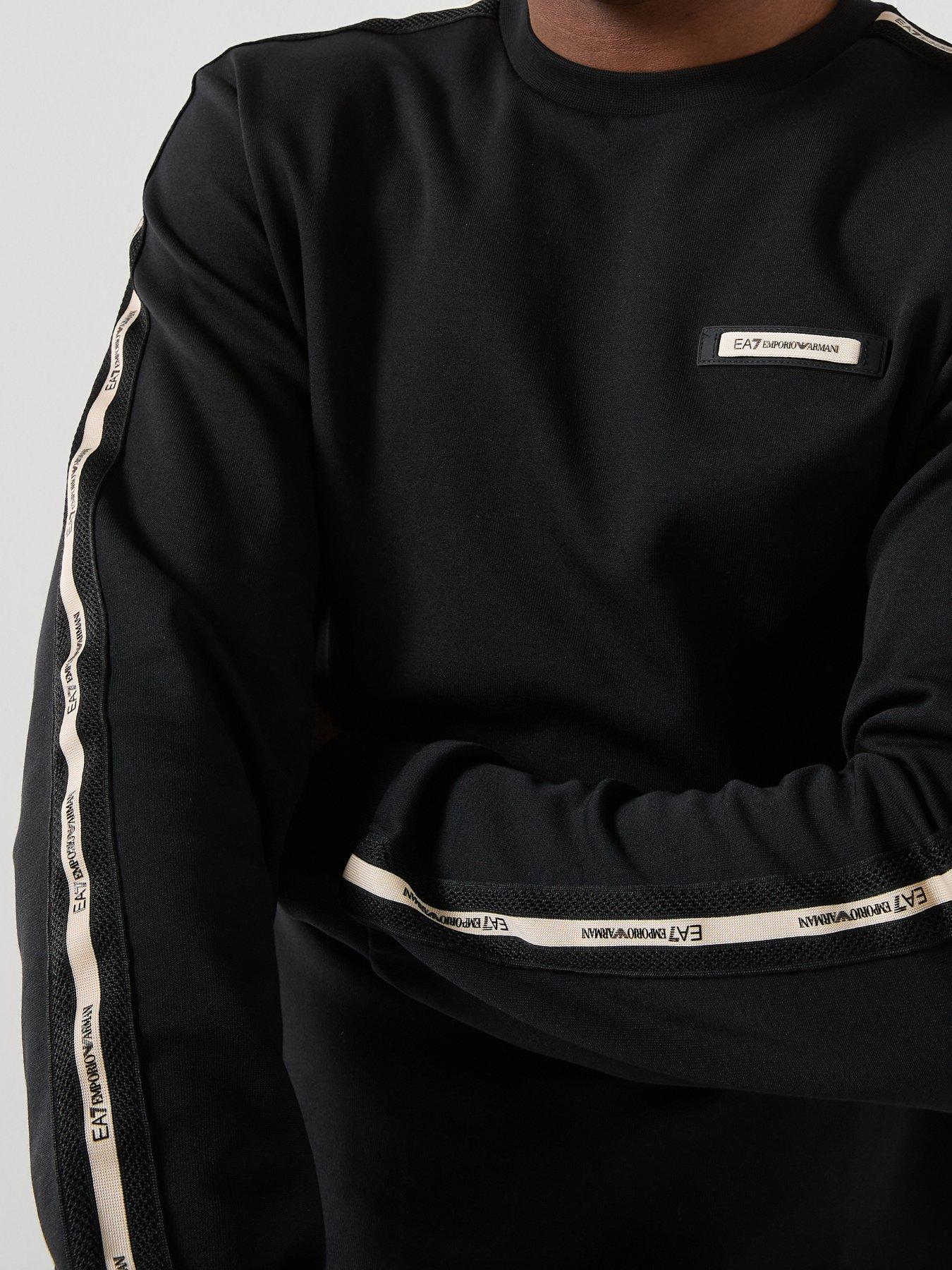 Image 5 of 6 of EA7 Emporio Armani Train Taped Sleeve Crew Neck Sweatshirt - Black
