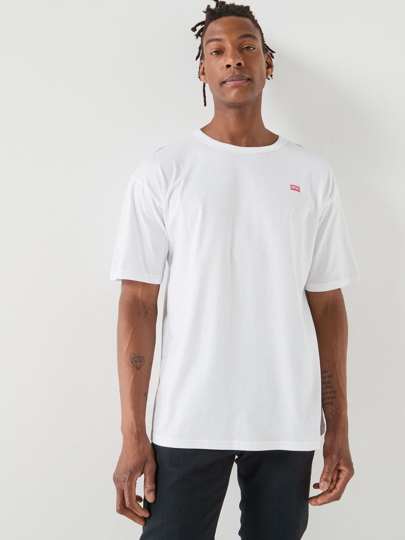 Image 1 of 5 of Diesel Relaxed T-Shirt with Small Logo&nbsp;- White
