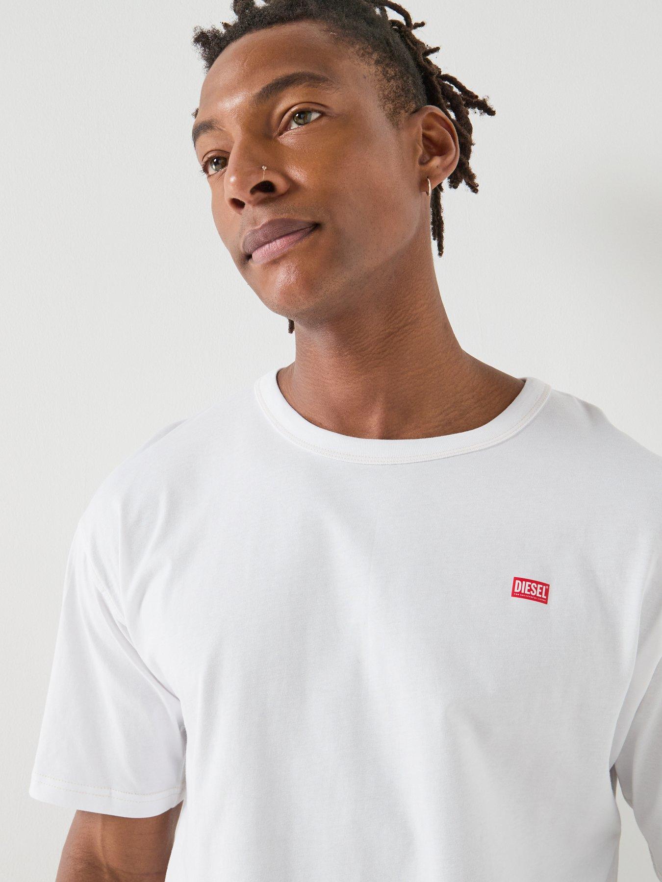 Image 4 of 5 of Diesel Relaxed T-Shirt with Small Logo&nbsp;- White
