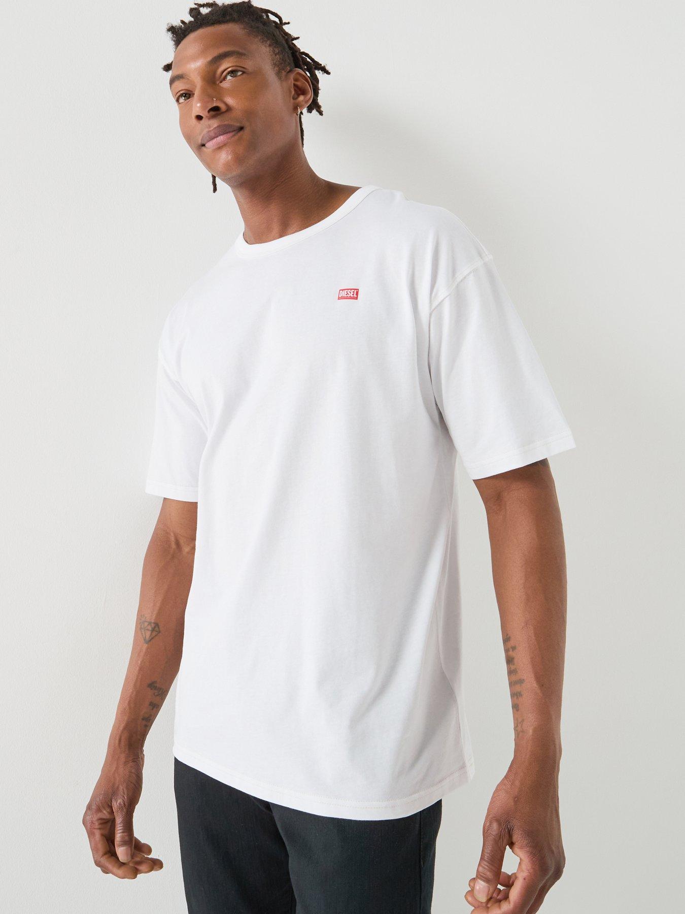 Image 5 of 5 of Diesel Relaxed T-Shirt with Small Logo&nbsp;- White