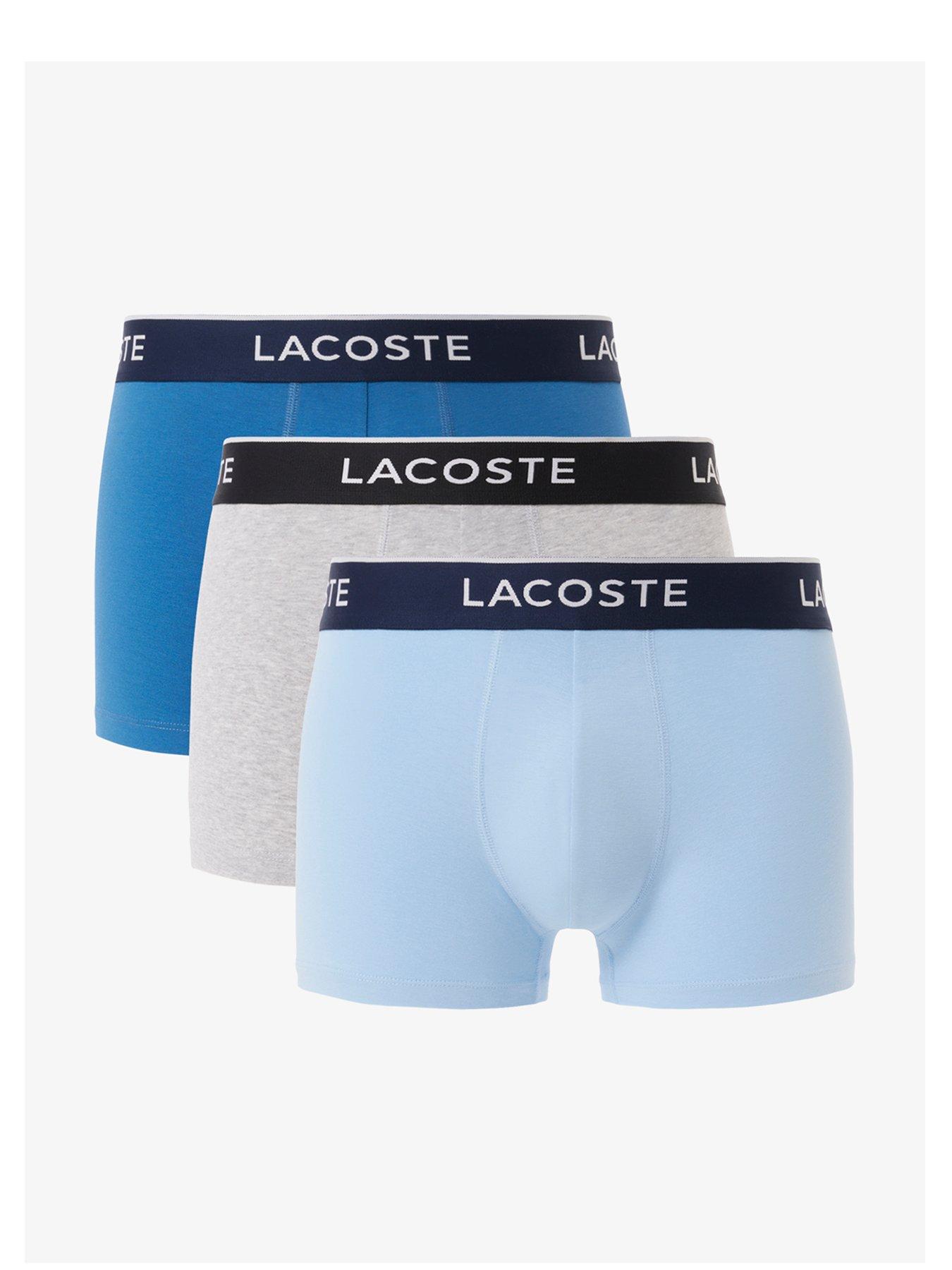 Image 2 of 4 of Lacoste Lacoste 3 Pack Cotton Trunks - Blue