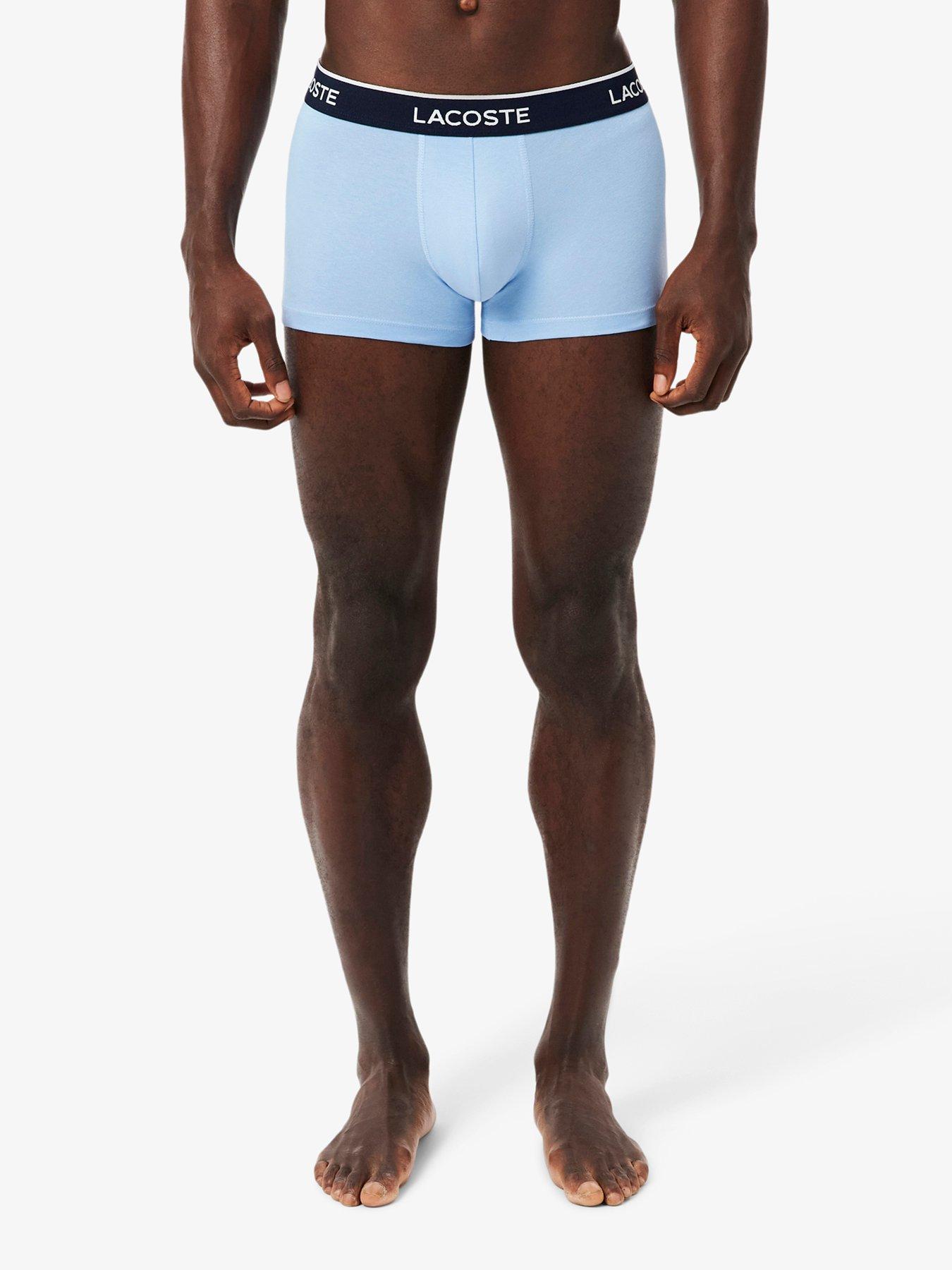 Image 3 of 4 of Lacoste Lacoste 3 Pack Cotton Trunks - Blue