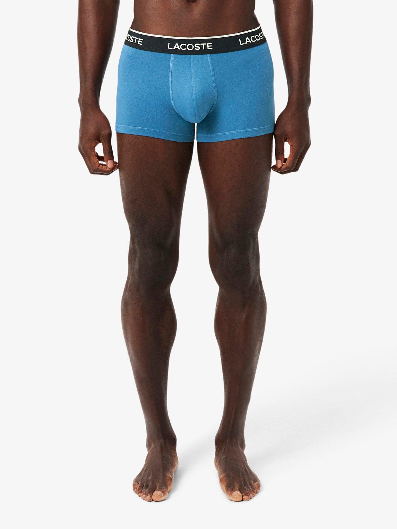 Image 4 of 4 of Lacoste Lacoste 3 Pack Cotton Trunks - Blue