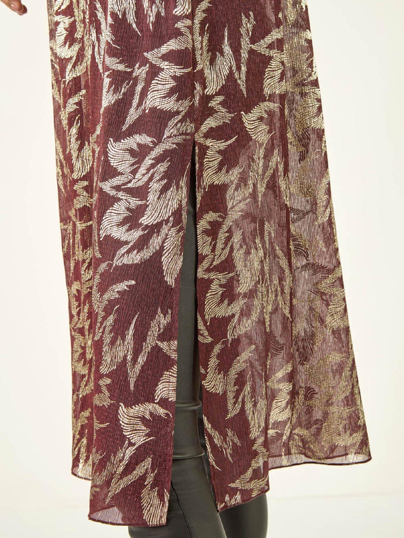 roman-foil-leaf-print-plisse-kimonodetail