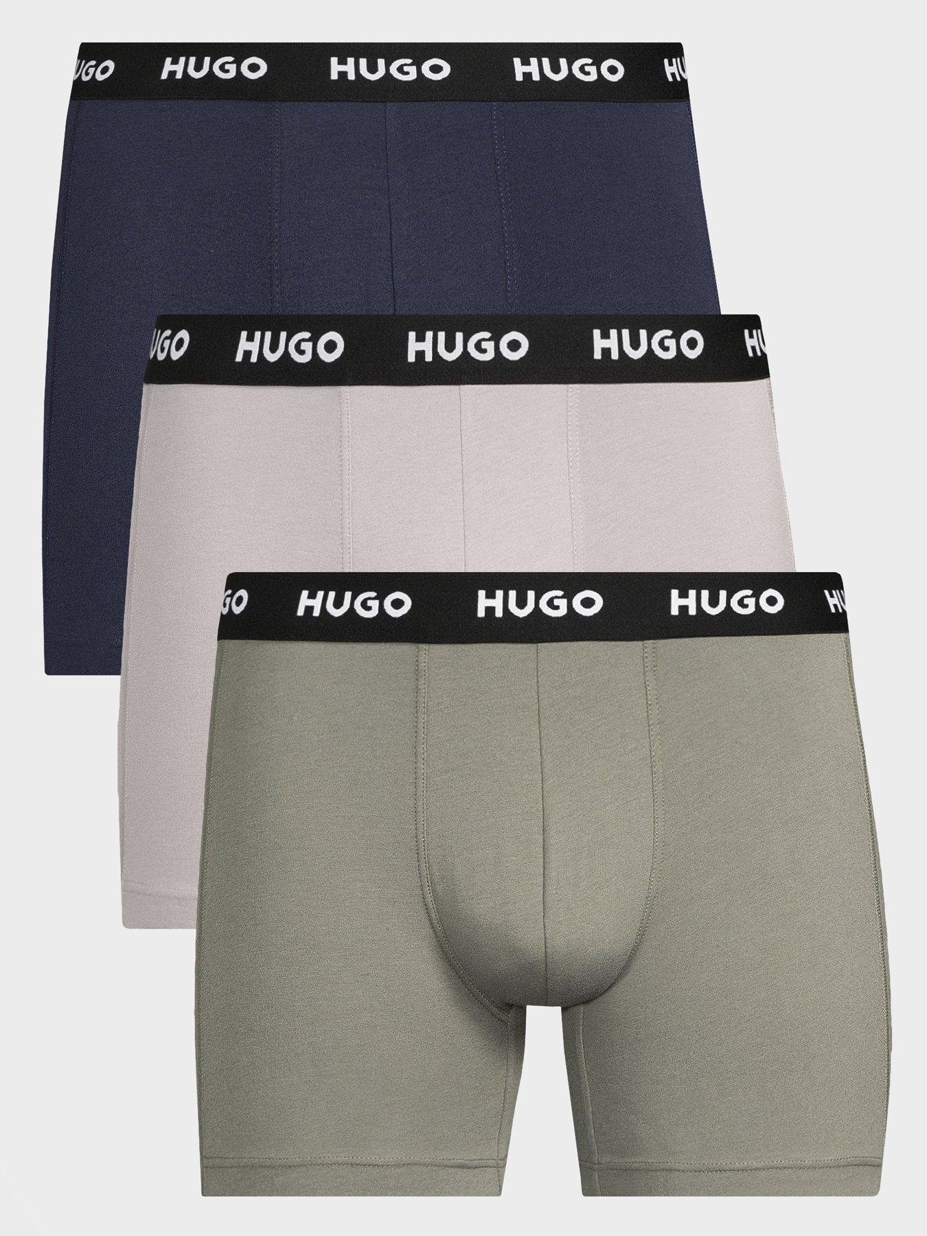 HUGO Hugo Bodywear 3 Pack Triplet Metalic Waistband Boxer - Grey