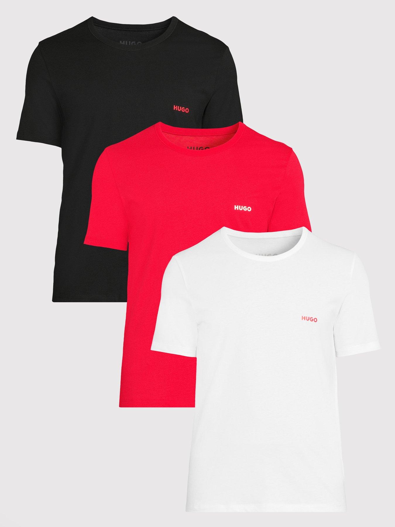 Image 1 of 5 of HUGO Bodywear Triplet 3 Pack Loungewear T-Shirts - Assorted
