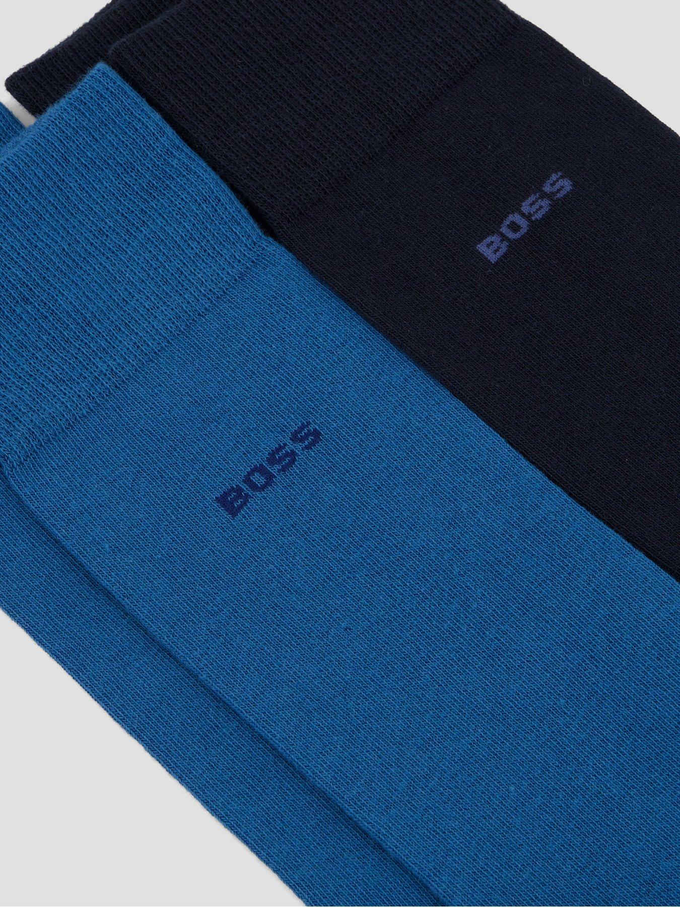 boss-2-pack-small-logo-cotton-crew-socks-bluedetail