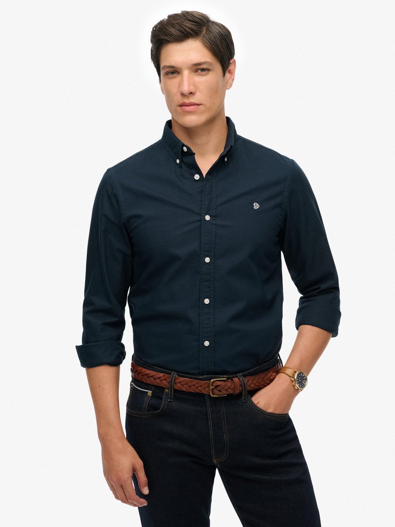 Superdry Superdry Classic Oxford Long Sleeve Shirt - Navy