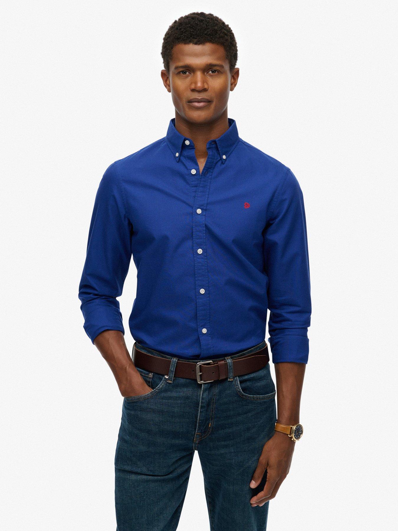 Superdry Classic Oxford Long Sleeve Shirt - Blue