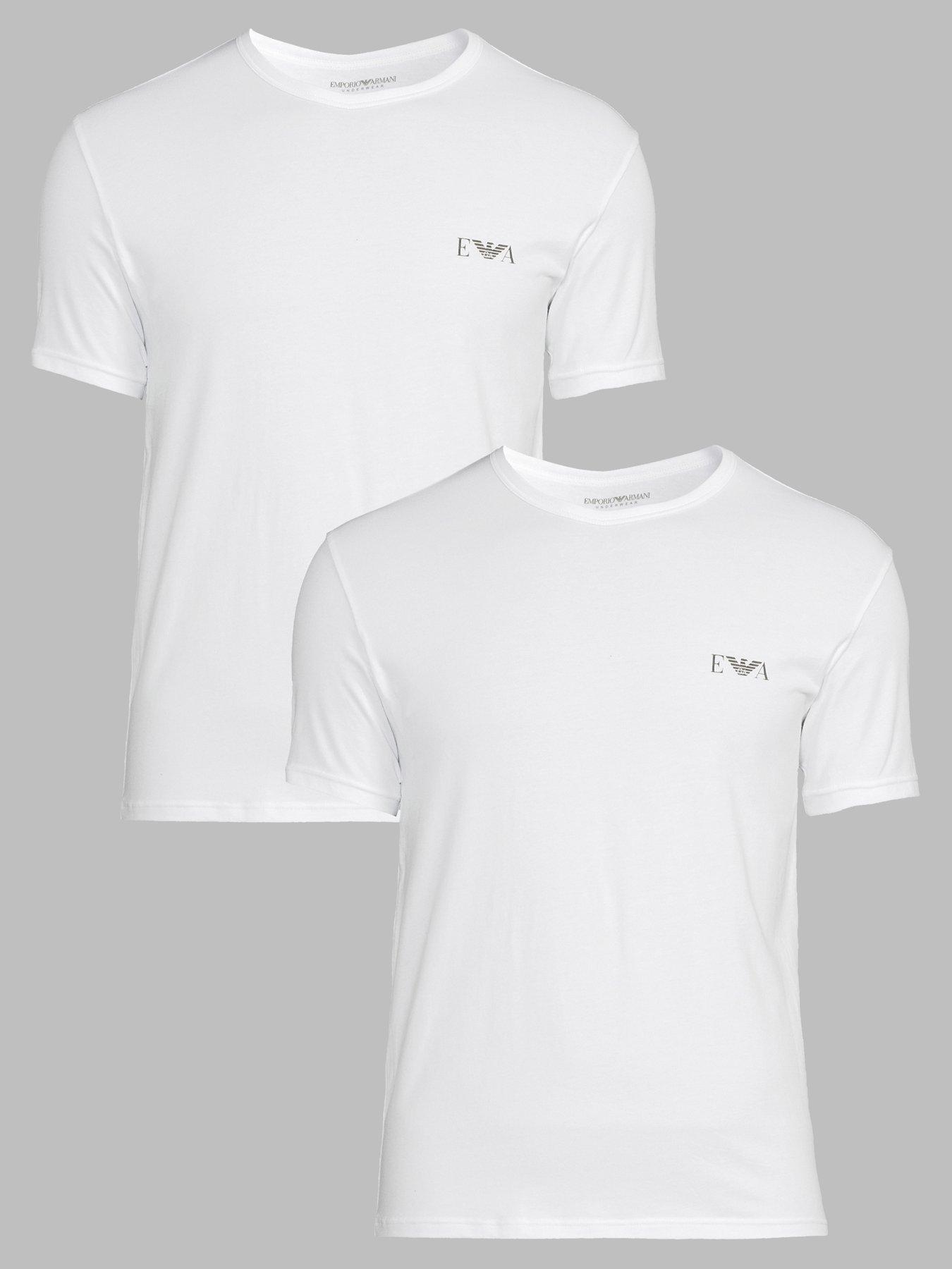 Emporio Armani Bodywear Emporio Armani Bodywear 2 Pack Eva Logo Stretch Cotton Crew Neck T-shirts - White