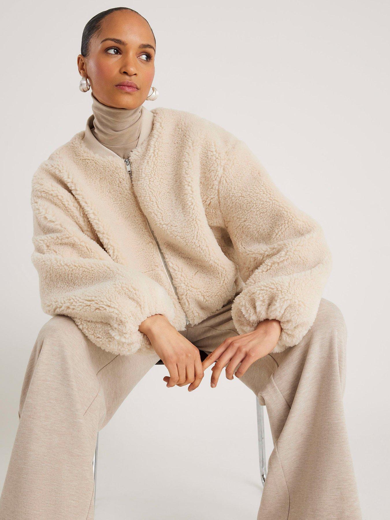 River Island Borg Cosy Bomber - Cream