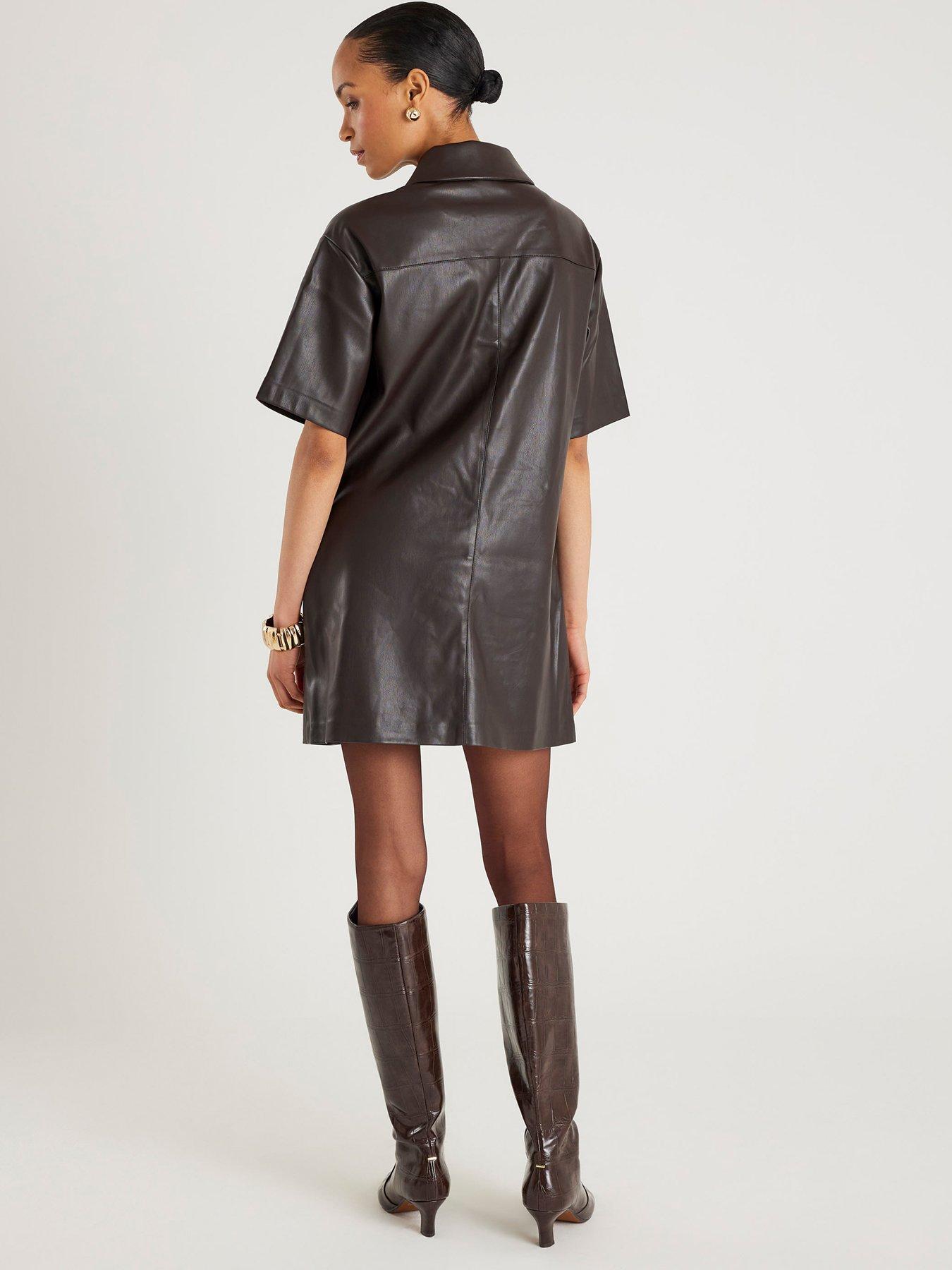 river island t shirt dress River Island Long Sleeved Tiered Smock Mini T-Shirt Dress In Black for Women