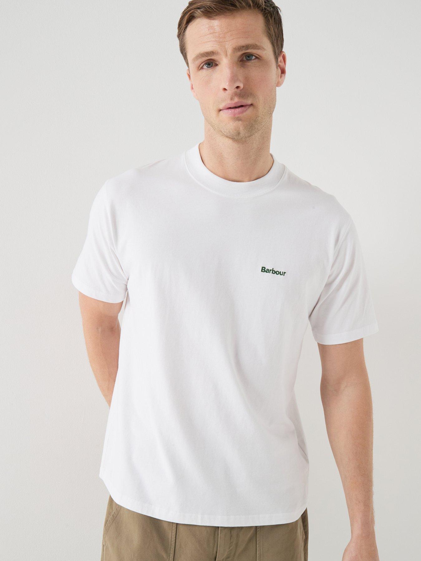 Image 1 of 5 of Barbour Dalton Logo Oversized Fit T-Shirt - White