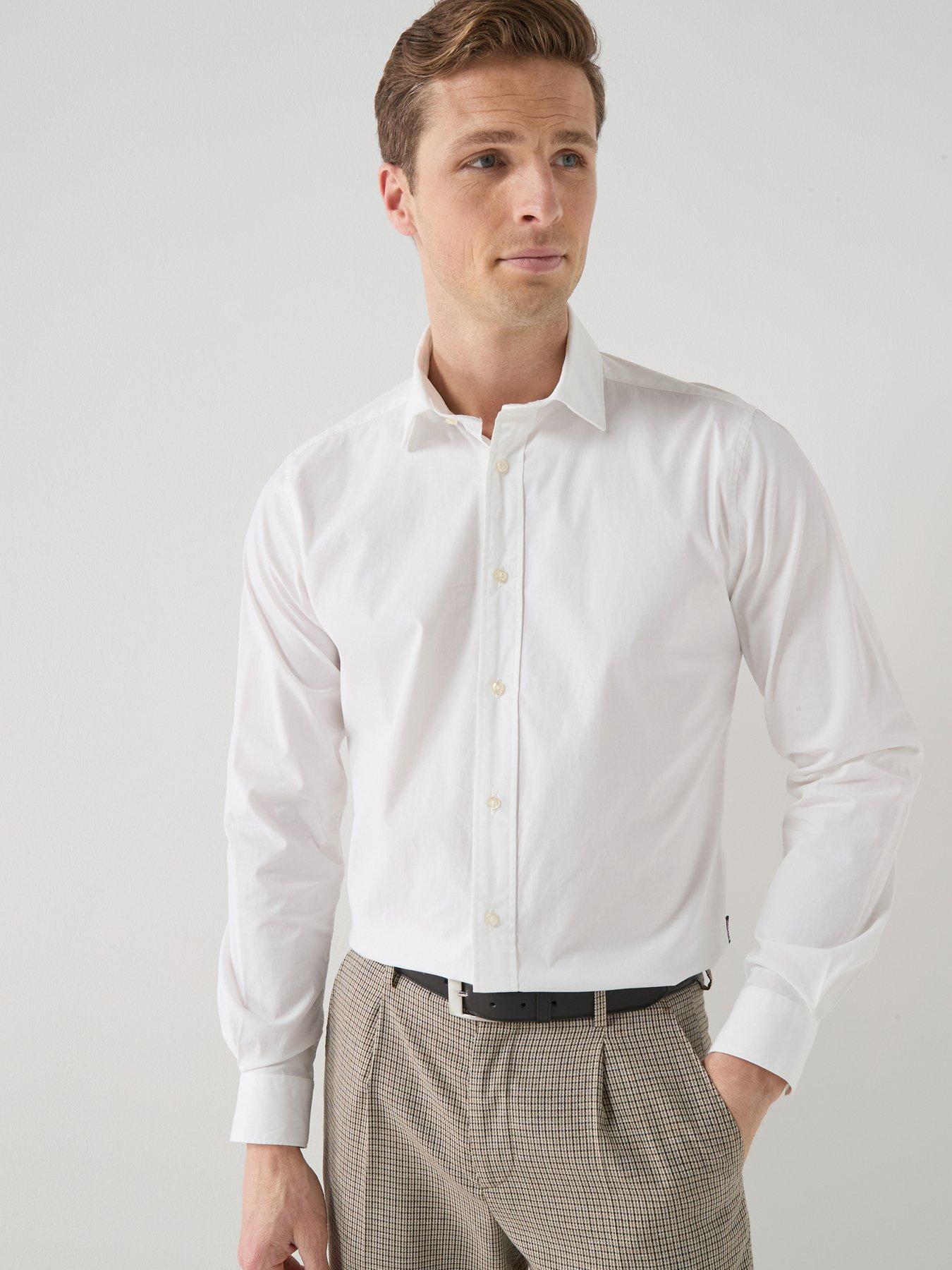 Barbour Westcroft Stretch Poplin Tailored Plain Shirt - White