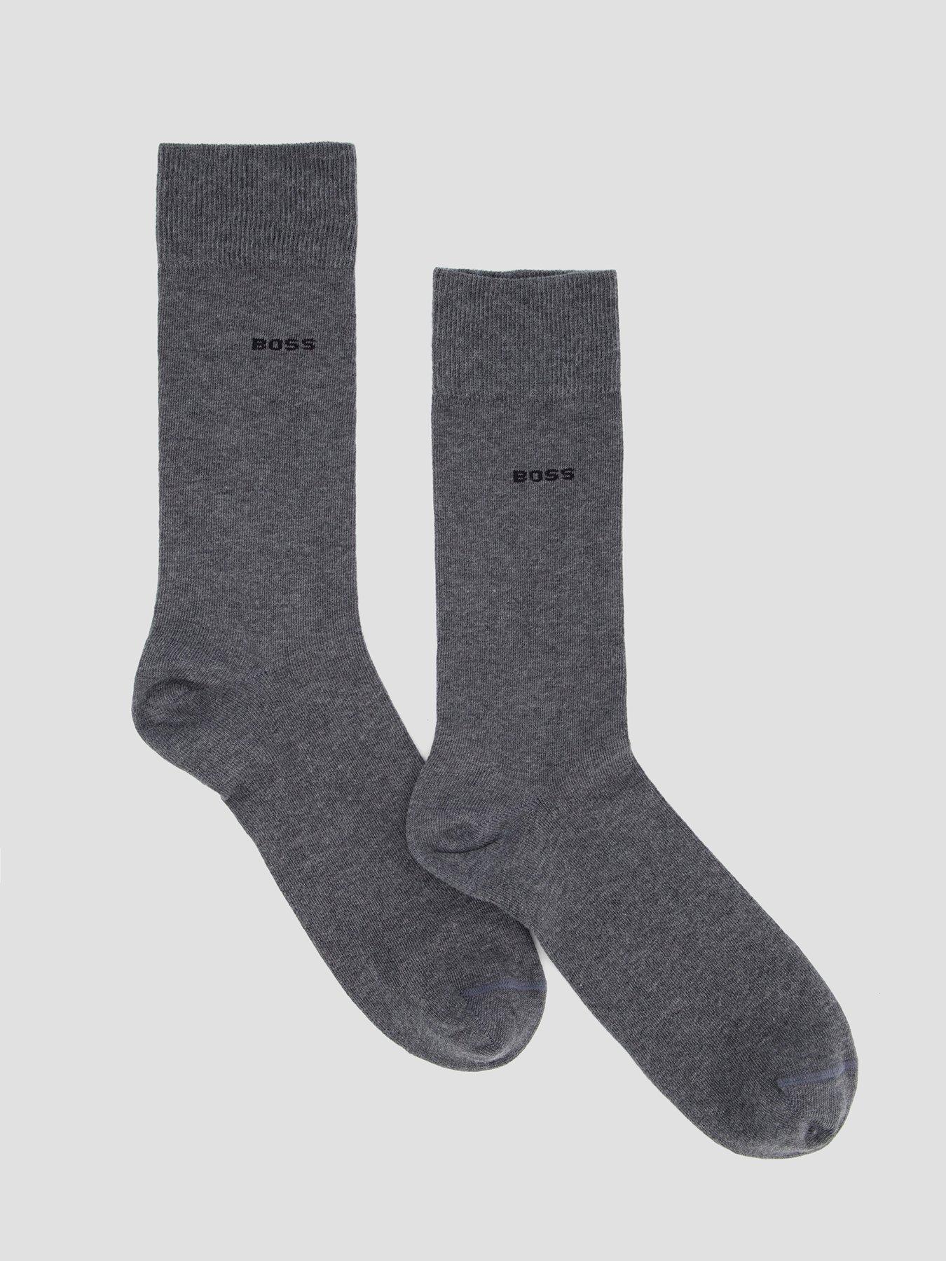 boss-2-pack-small-logo-cotton-crew-socks-greyfront