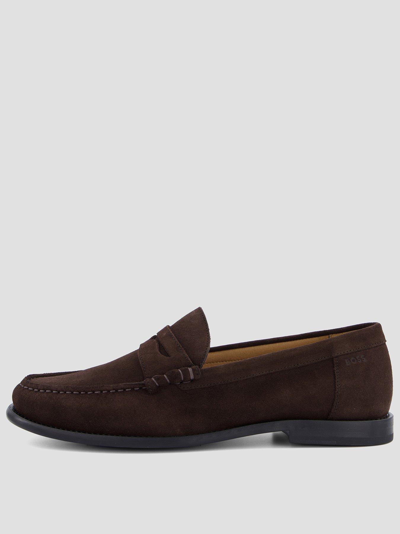 BOSS Tevan Moccasin Suede Loafers - Brown