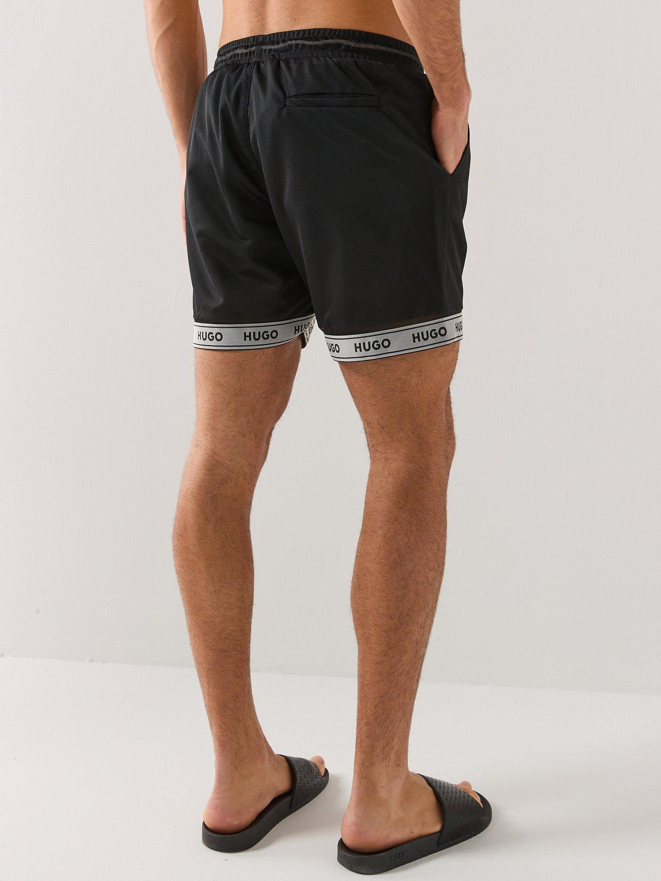 hugo-lite-mesh-swim-shorts-blackstillFront