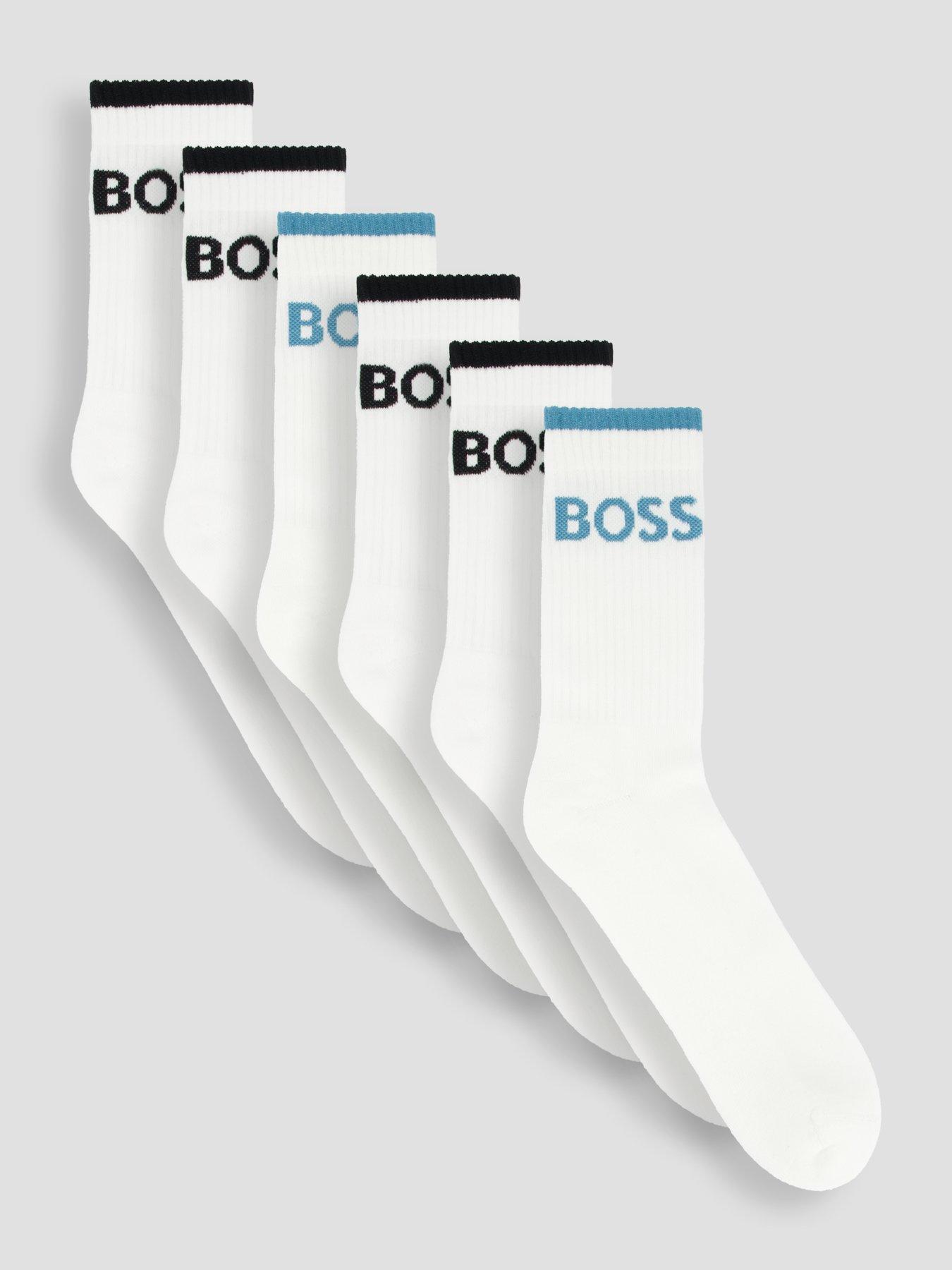 boss-6-pack-crew-sports-socks-whitefront