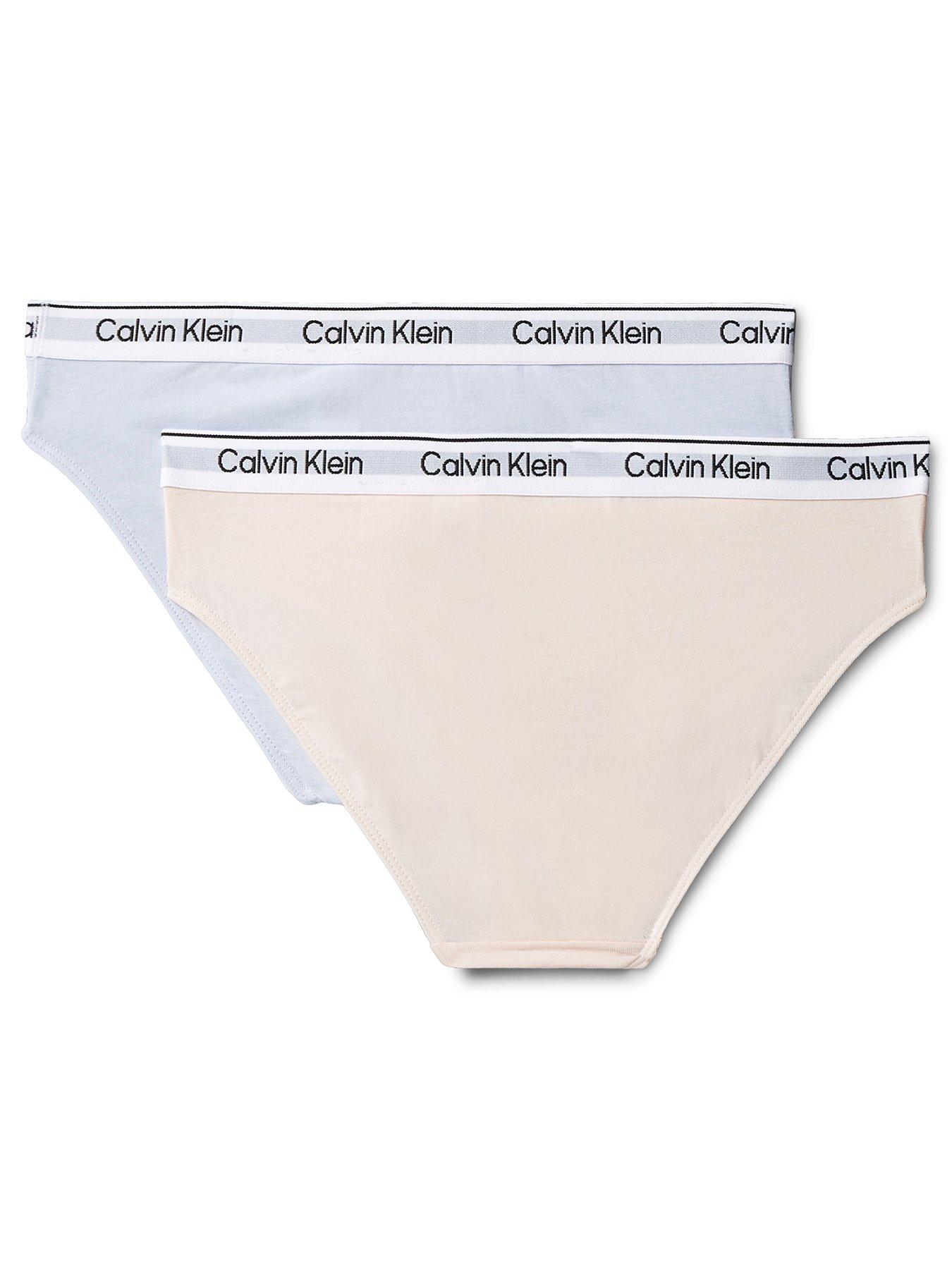 Image 2 of 2 of Calvin Klein Girls 2 Pack Modern Cotton Bikini Briefs - Multi
