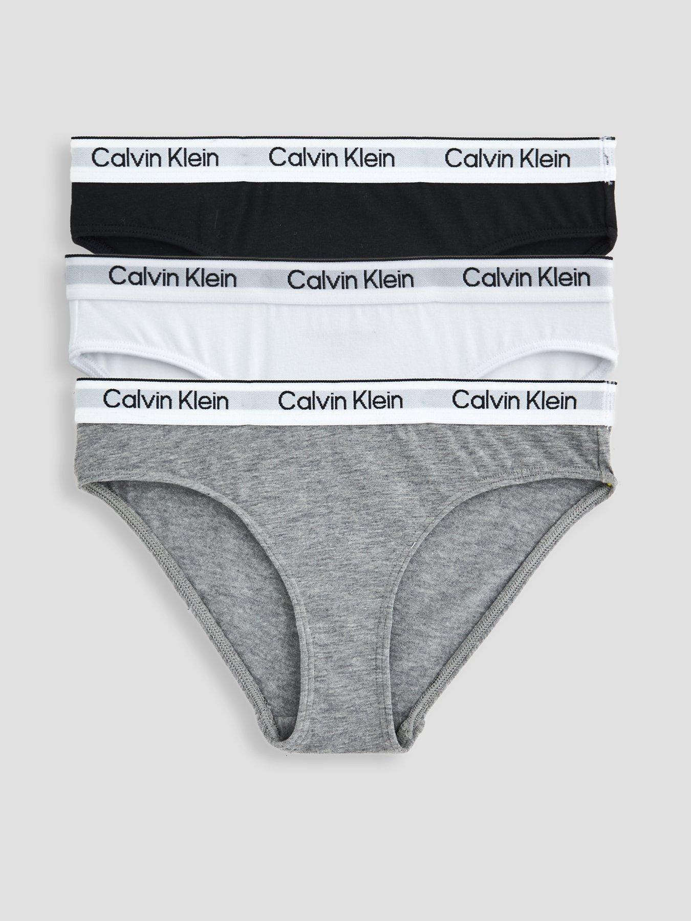 Calvin Klein Girls 3 Pack Modern Cotton Bikini Briefs - Multi