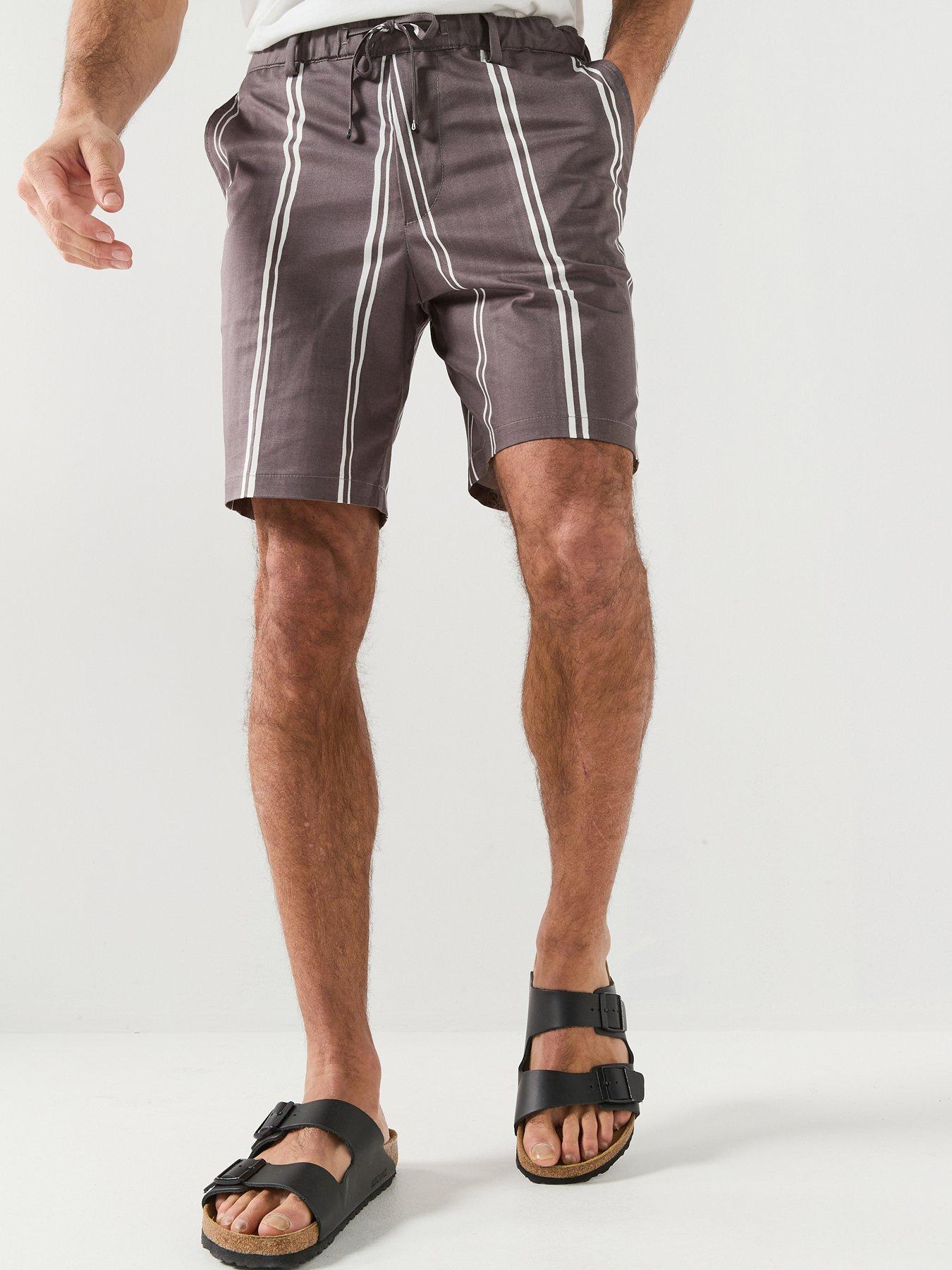 BOSS C-Kane1 Drawstring City Stripe Shorts - Purple