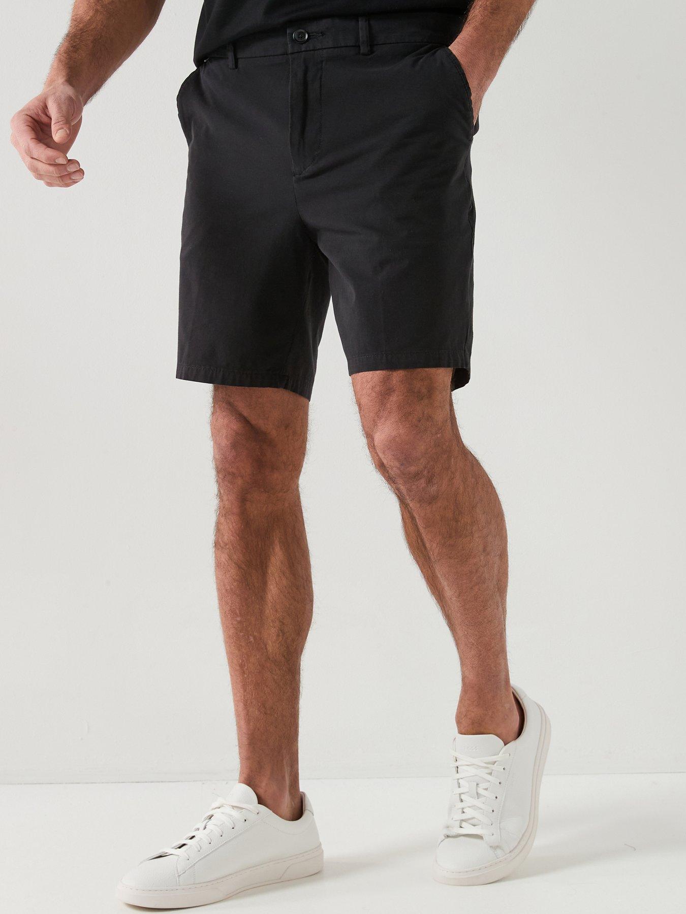 boss-modern-fit-chino-shorts-blackfront