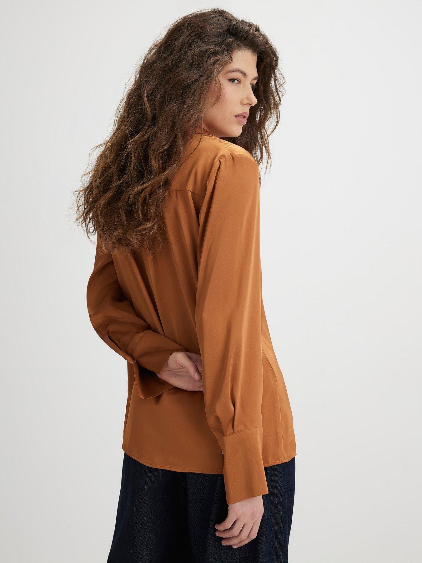 river-island-long-sleeve-slimline-satin-shirt-brownstillFront