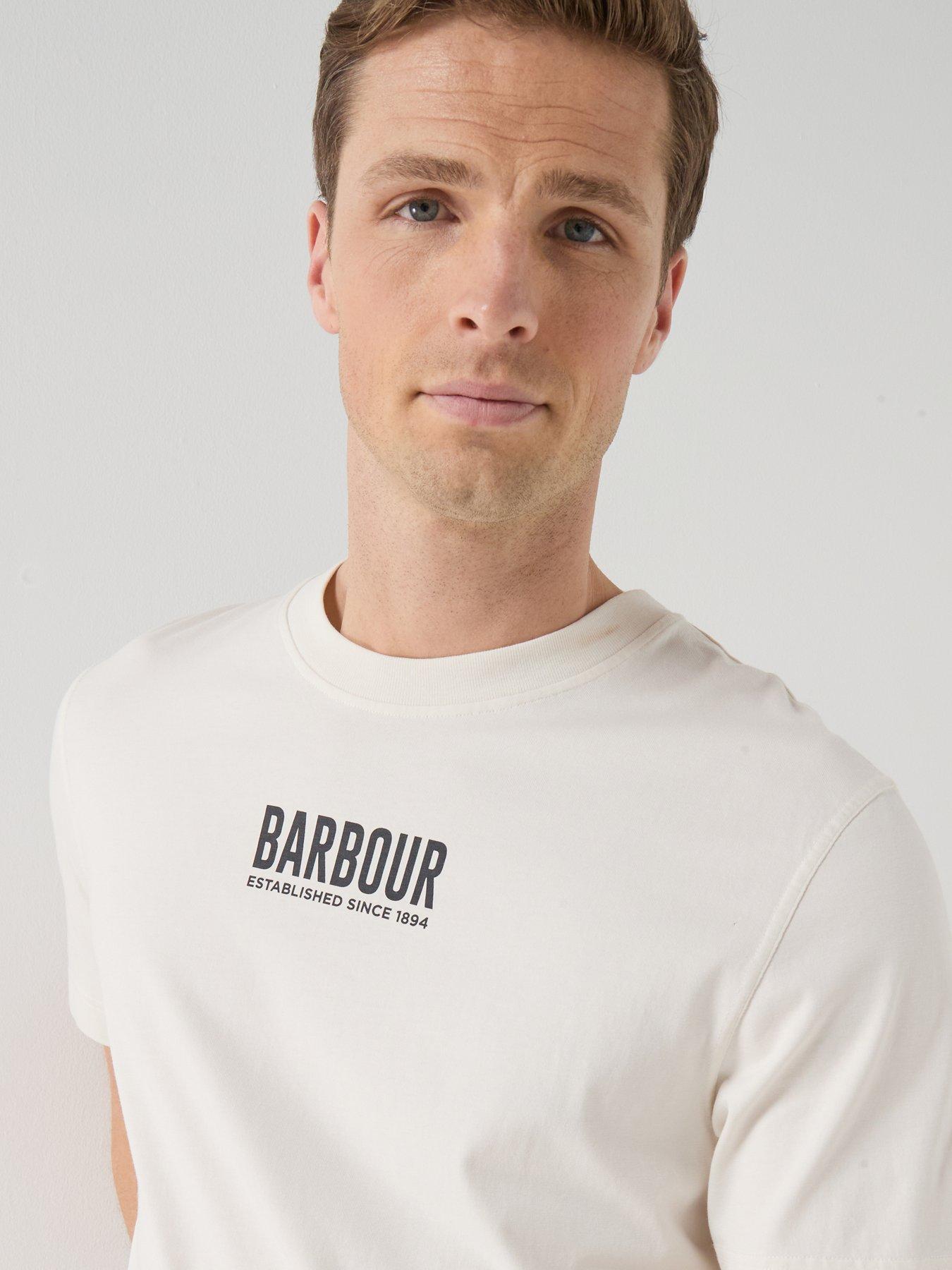 Image 4 of 5 of Barbour Morden Back Graphic Relaxed Fit T-shirt - White