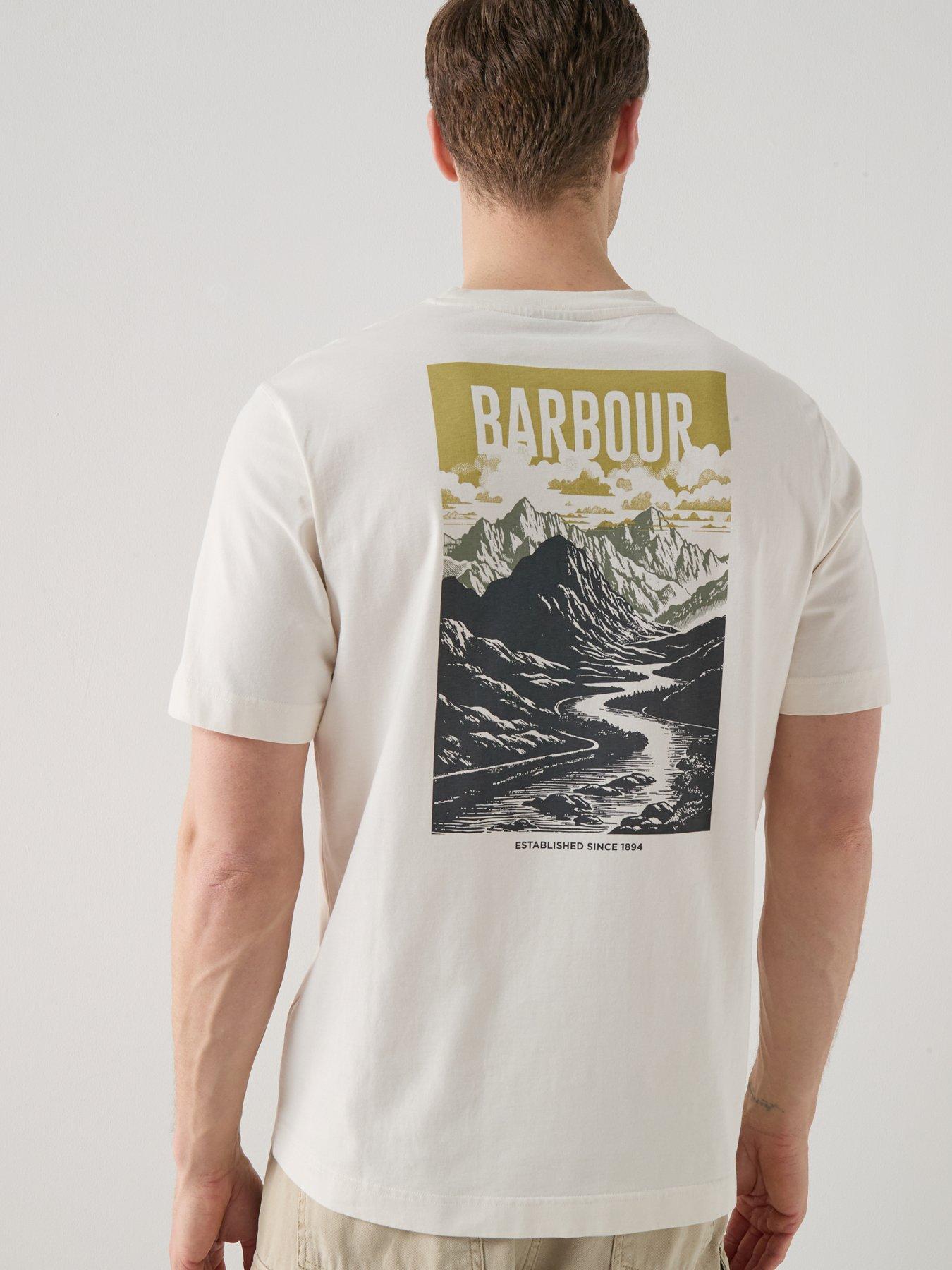 Image 5 of 5 of Barbour Morden Back Graphic Relaxed Fit T-shirt - White