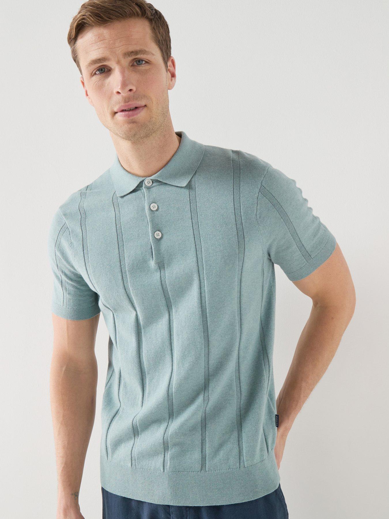 Barbour Wellburn Knitted Polo Shirt - Light Blue