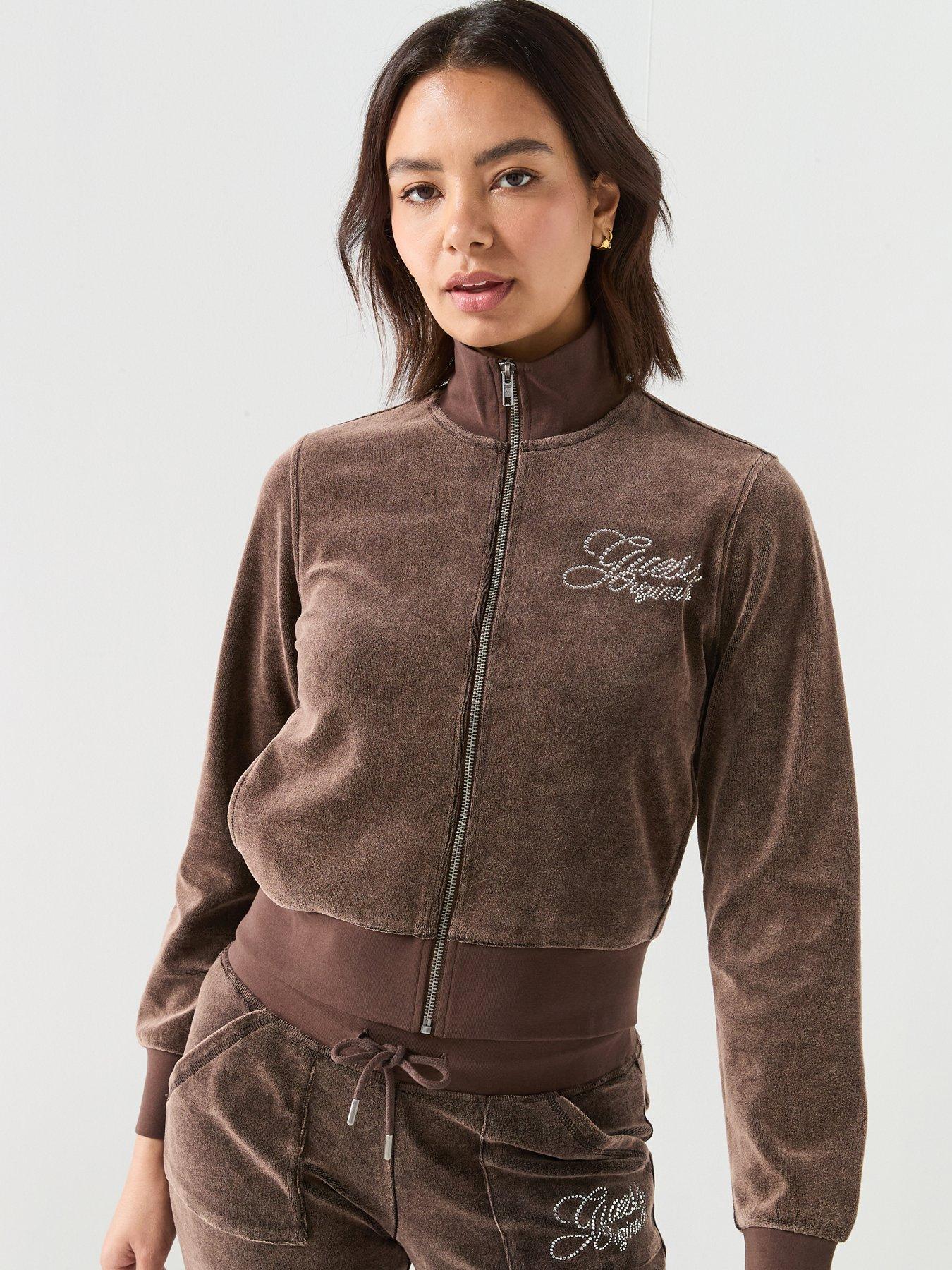 Guess Jeans Rhinestone Hoodie - Brown