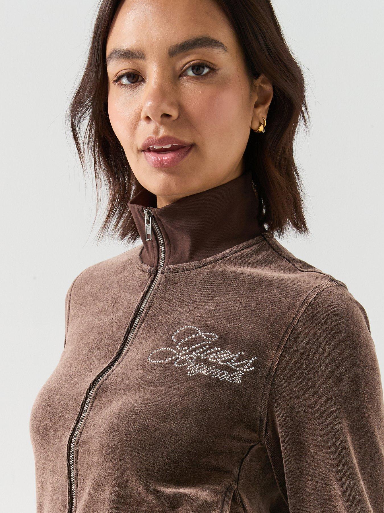 guess-jeans-rhinestone-hoodie-brownoutfit