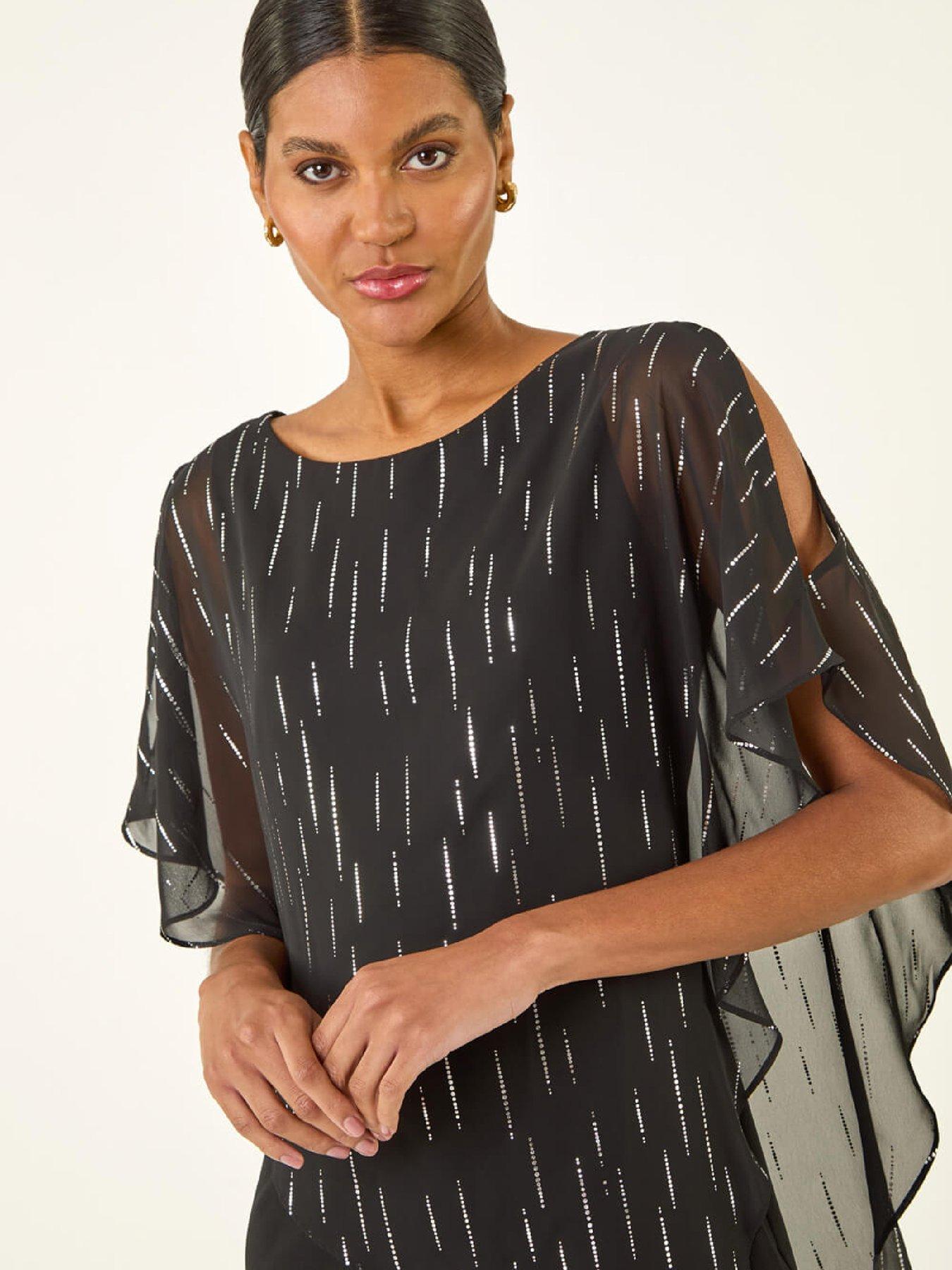 roman-foil-dot-overlay-asymmetric-top-blackoutfit