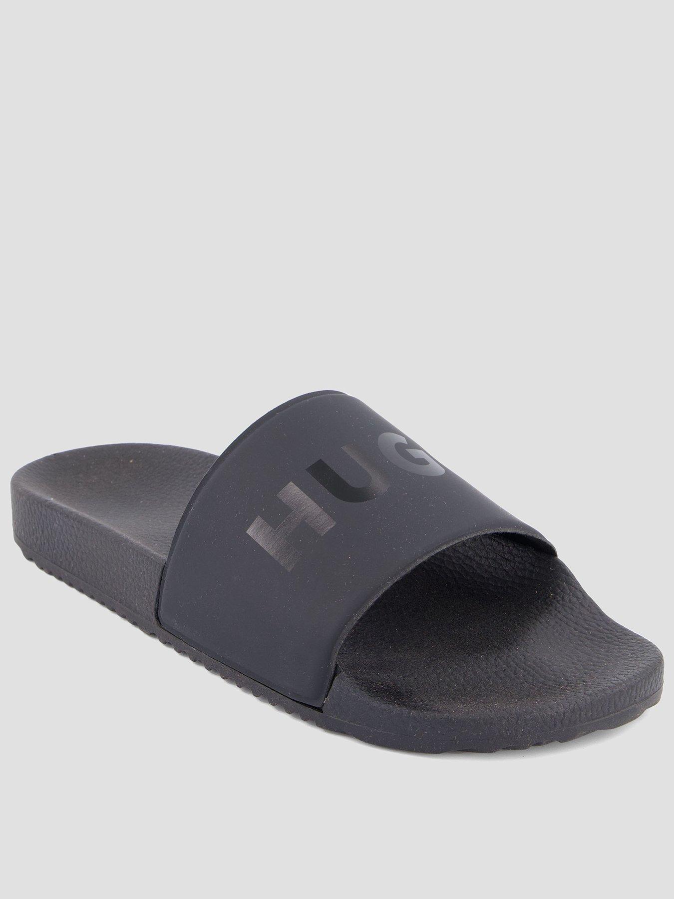 HUGO Timein Tonal Logo Sliders - Black