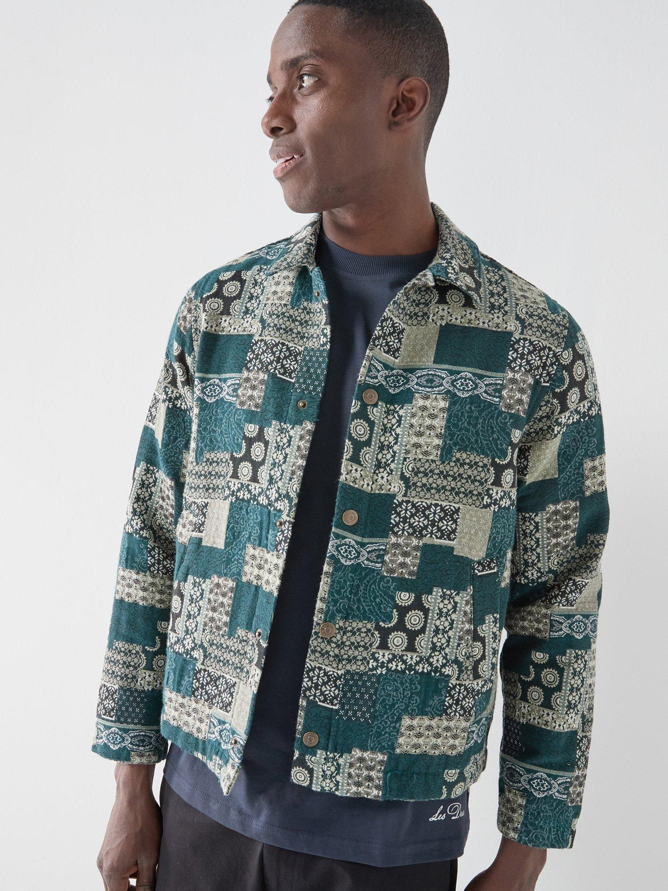 Les Deux Les Deux Ian Jacquard All Over Jacquard Overshirt - Dark Green